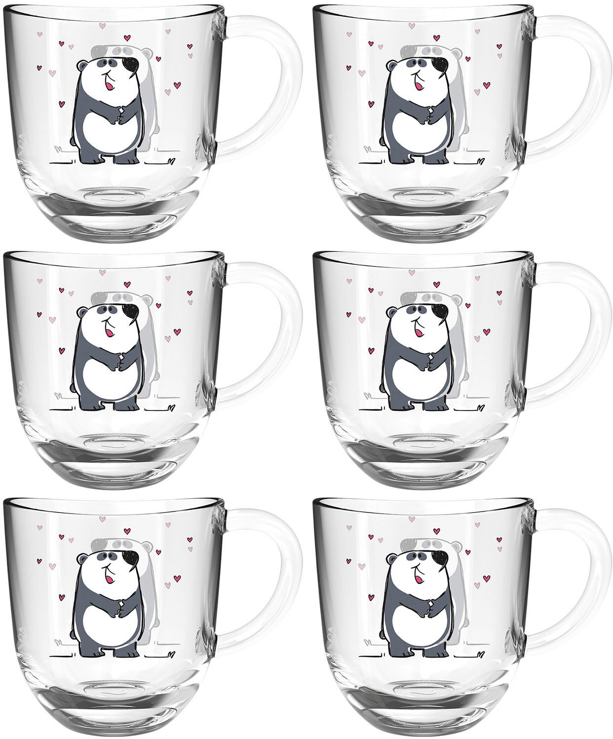 LEONARDO Kopje BAMBINI panda 280 ml(set, 6-delig) koffie & thee multicolor