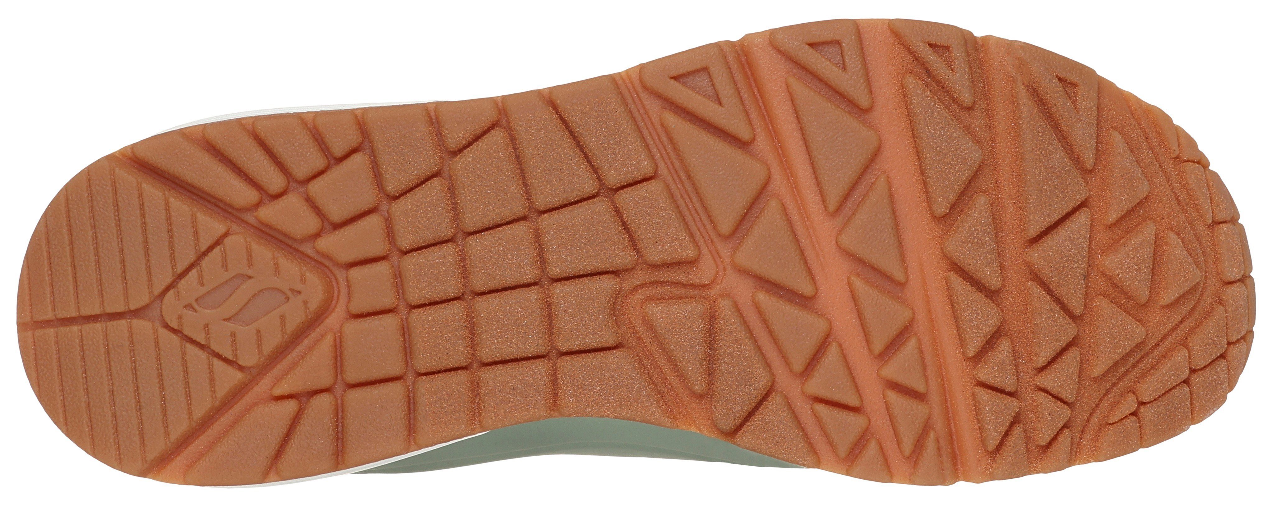 Skechers Slip-on sneakers UNO SHIMMER AWAY Slipper, vrijetijdsschoen, plateau sneaker met modieuze sleehak