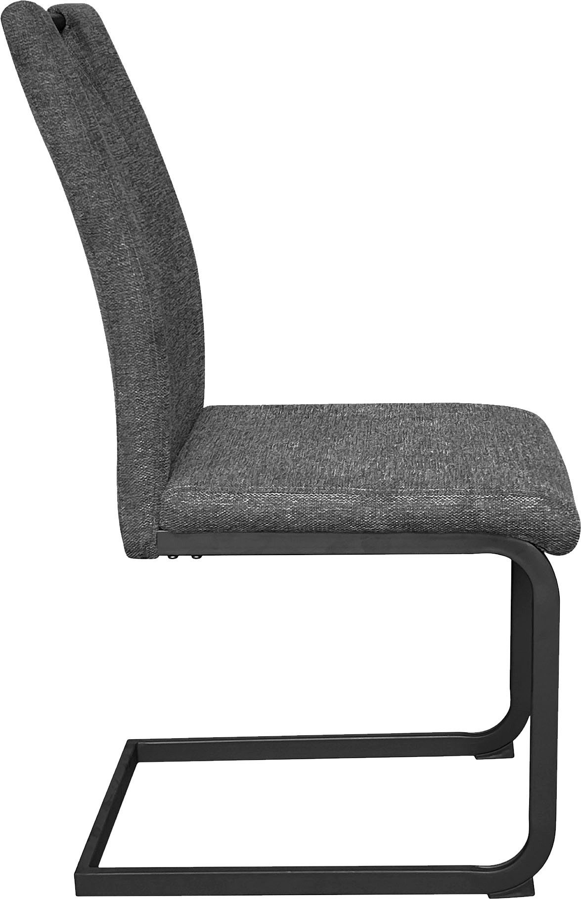 byLIVING Vrijdragende stoel Banff (2-stuks set) met handgreep, frame van zwart metaal, keukenstoel, diverse bekledingen (set)