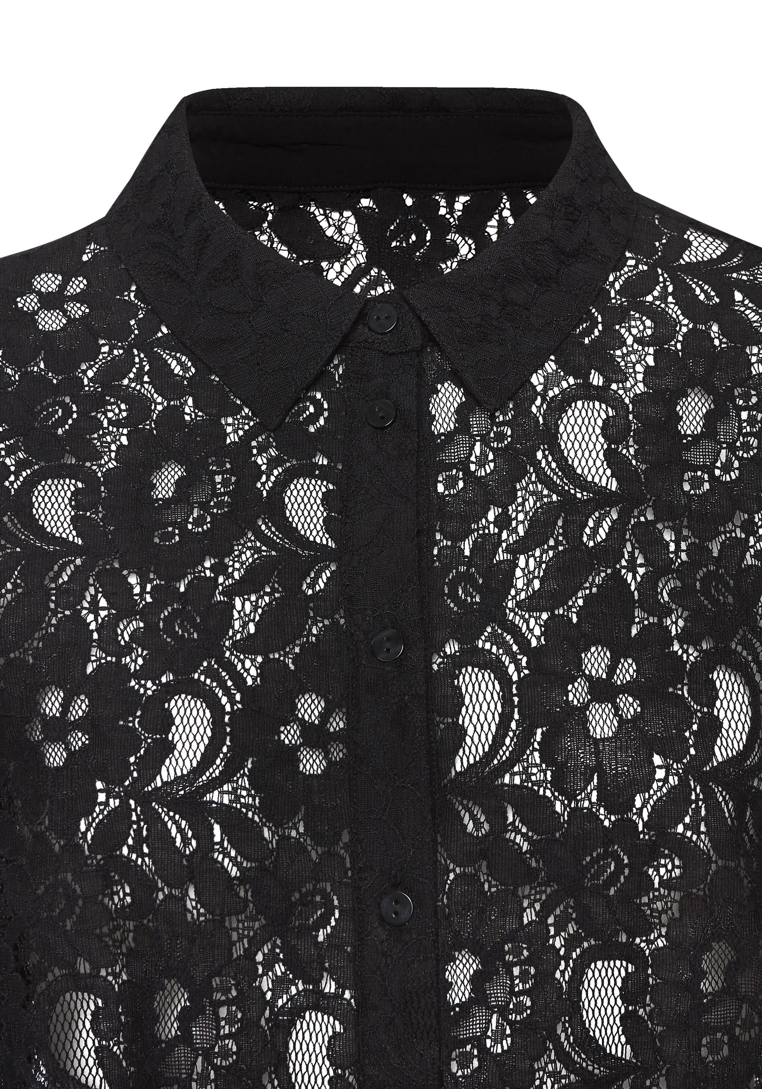 Lascana Kanten blouse met overhemdkraag kanten blouse transparante blouse feestelijk