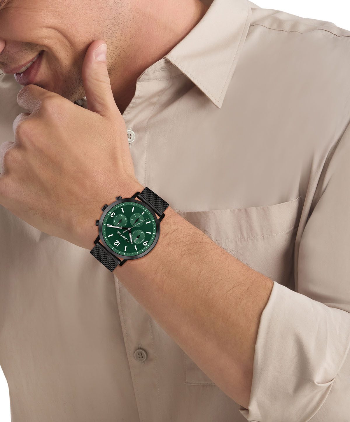Calvin Klein Multifunctioneel horloge GAUGE Quartz horloge, armbanduhr, herenhorloge, datum, roestvrijstalen band