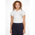 tommy hilfiger poloshirt slim th crystal polo ss met tommy hilfiger-monogram wit