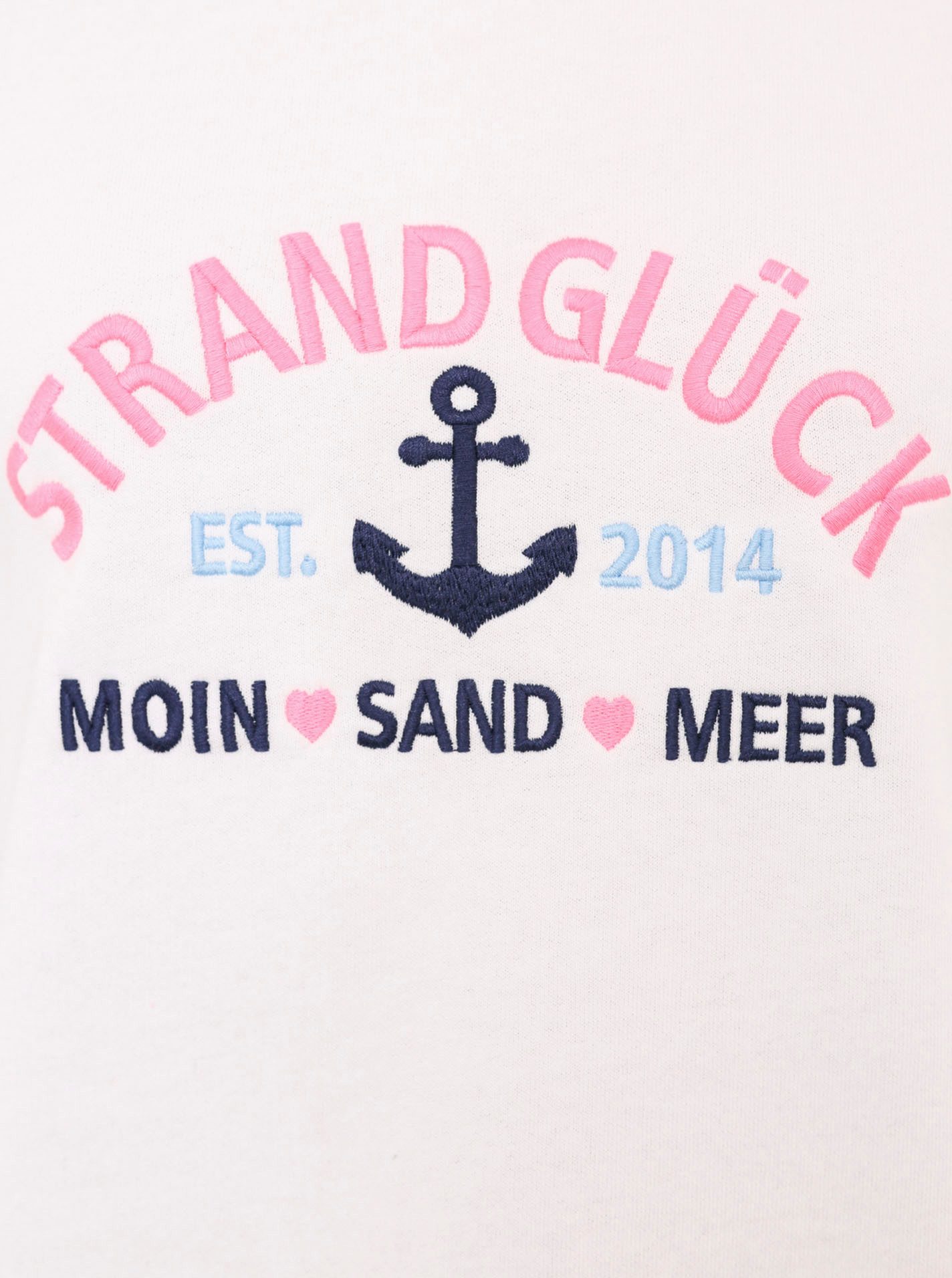 Zwillingsherz Sweatshirt Strandgeluk met used-look randen