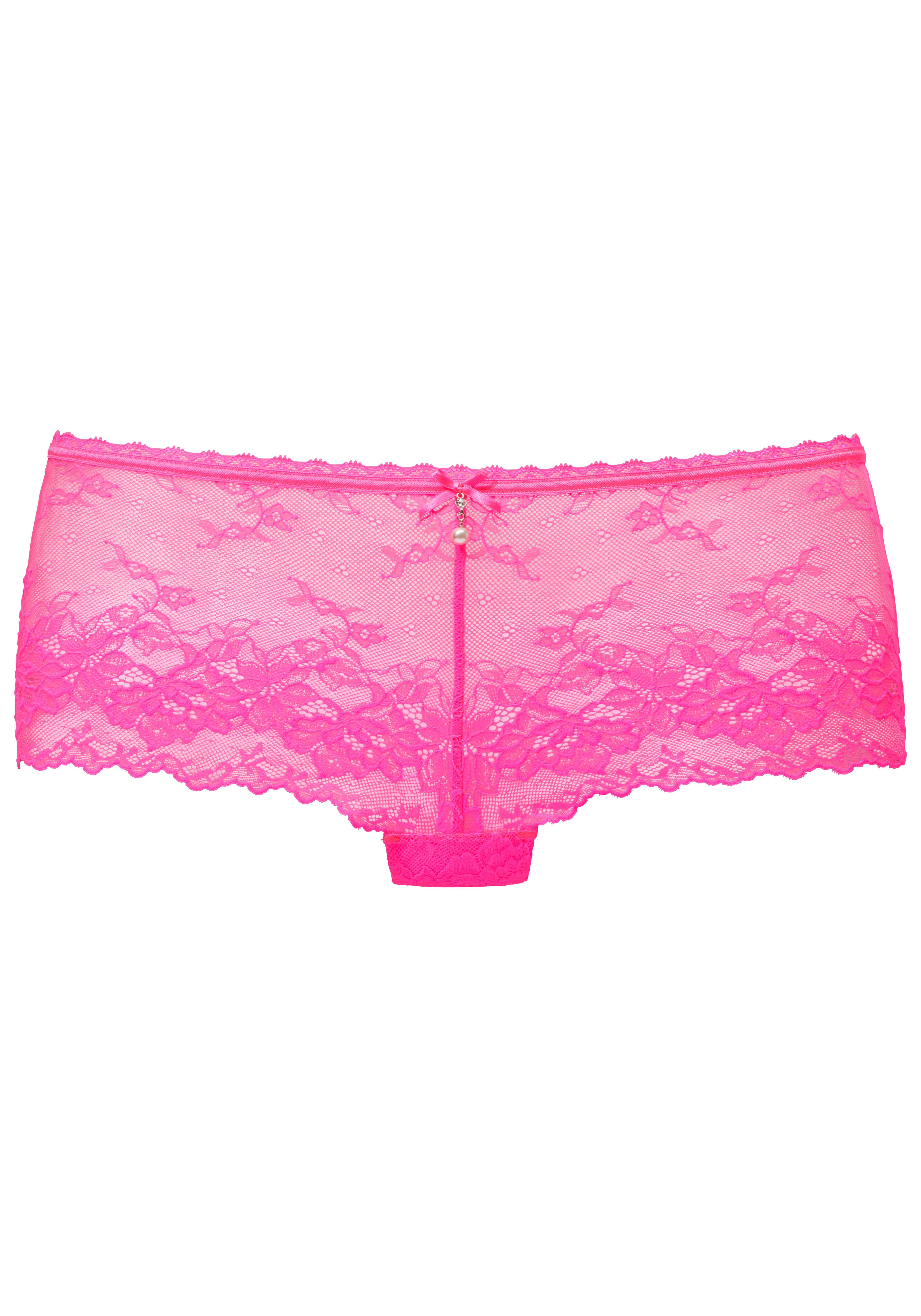 Lascana Hipster van subtiel transparante jacquardkant met edele parelaccessoire