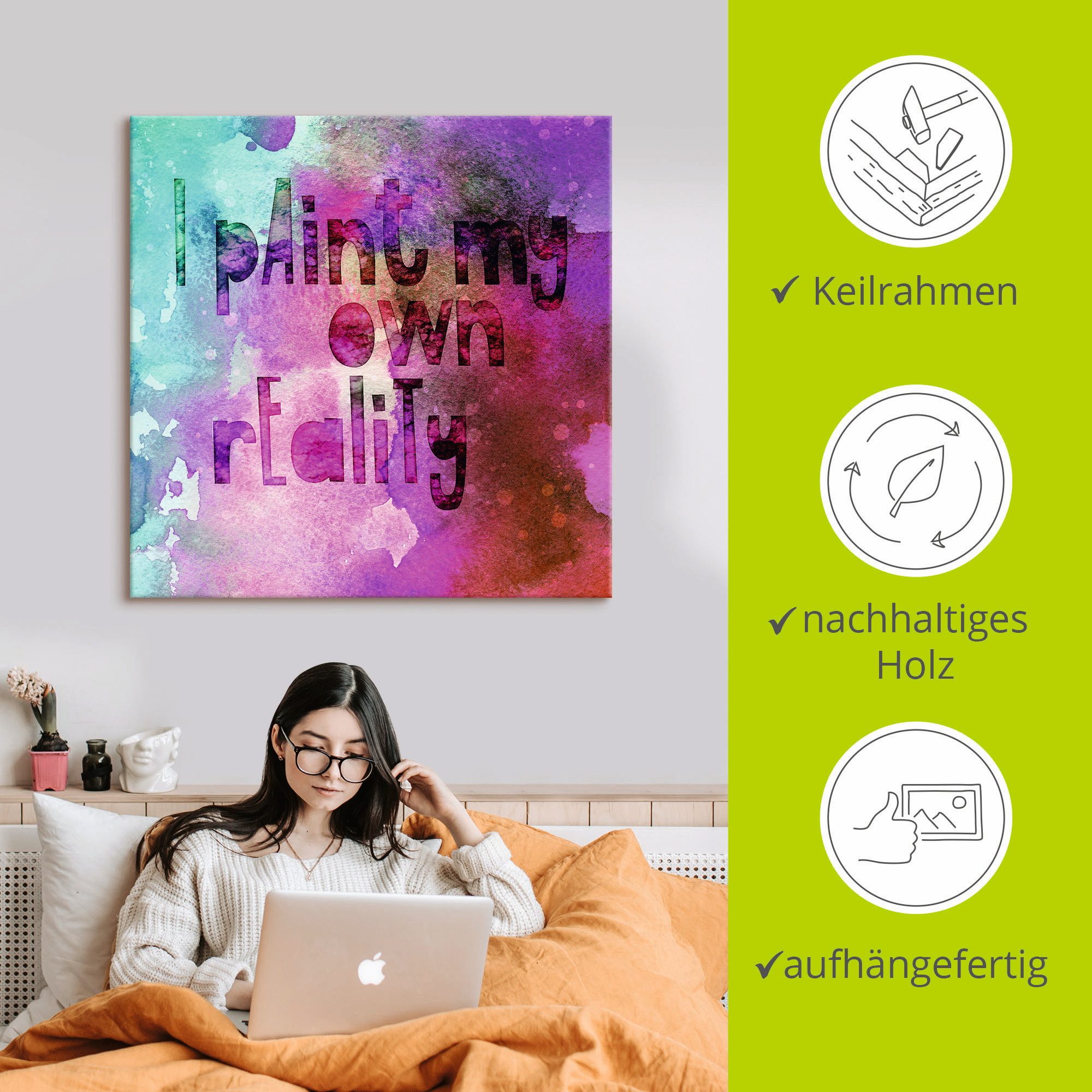 Artland Artprint op linnen Ik schilder mijn eigen realiteit