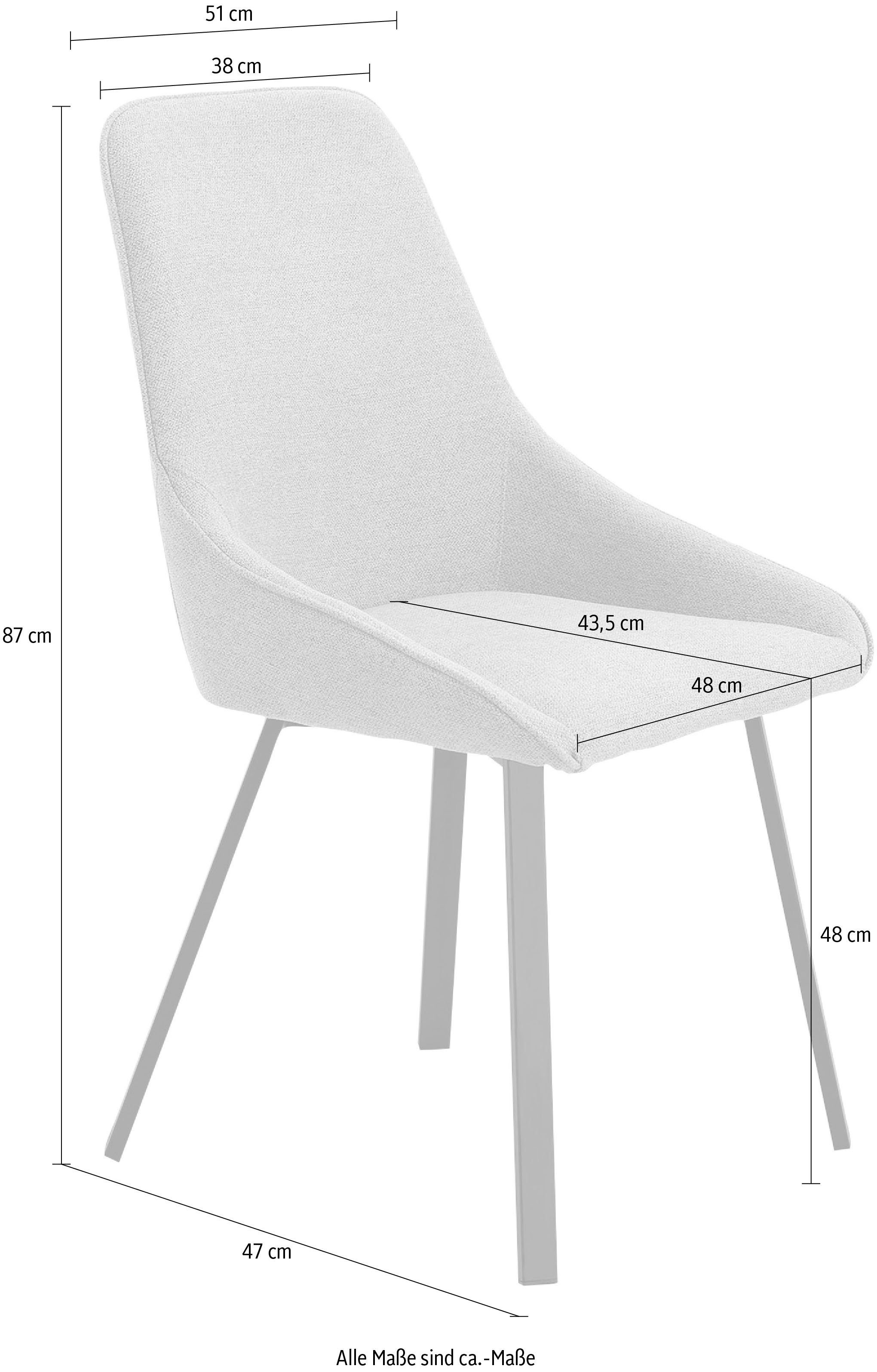 SalesFever Eetkamerstoel H 87 cm/ B 51 cm/ D 47 cm (set, 2 stuks)