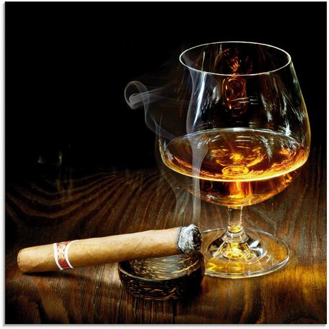 Artland print op glas Zigarre und Cognac