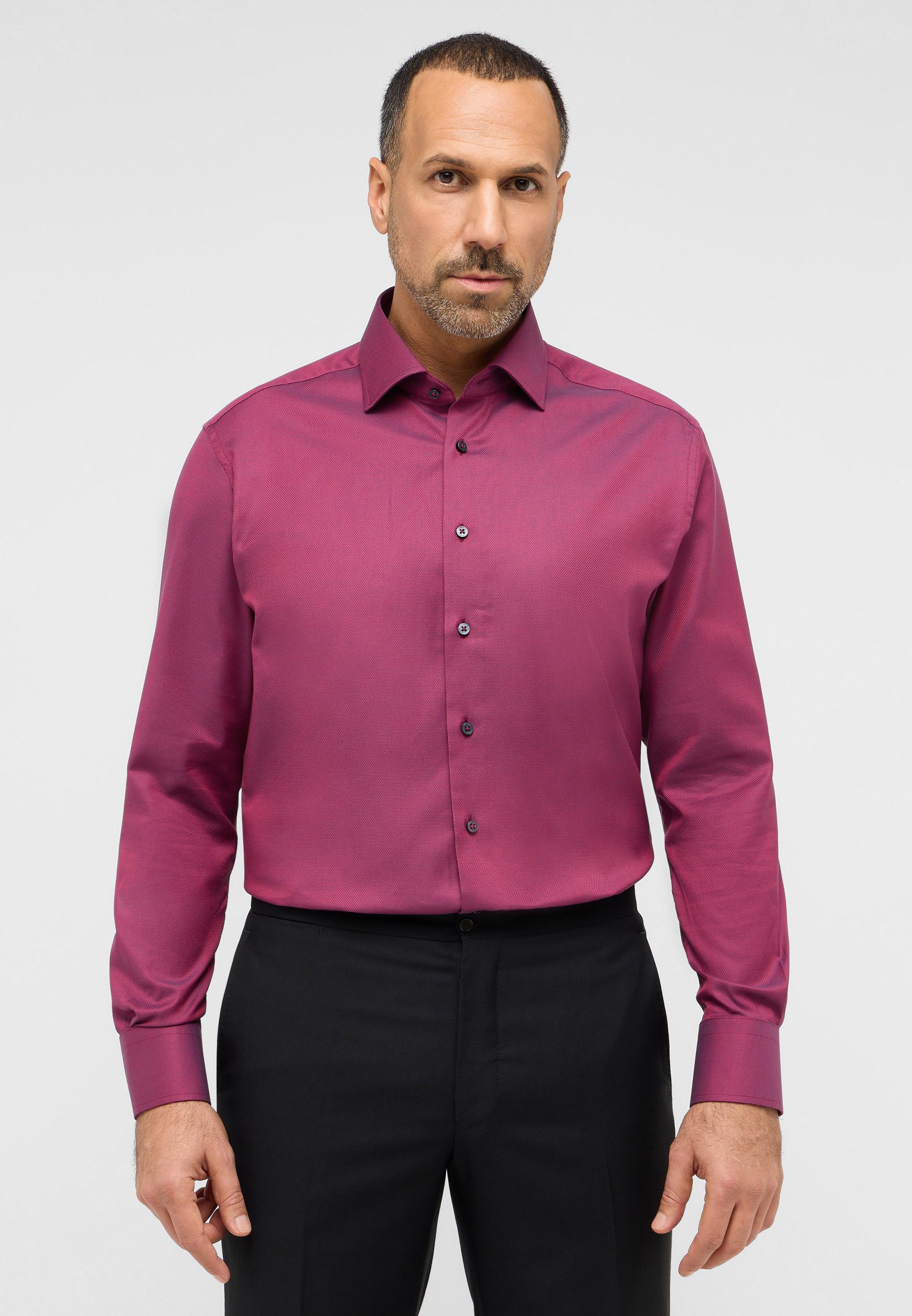 Eterna Overhemd met lange mouwen MODERN FIT NON IRON (strijkvrij) heren overhemden maat 42 rood