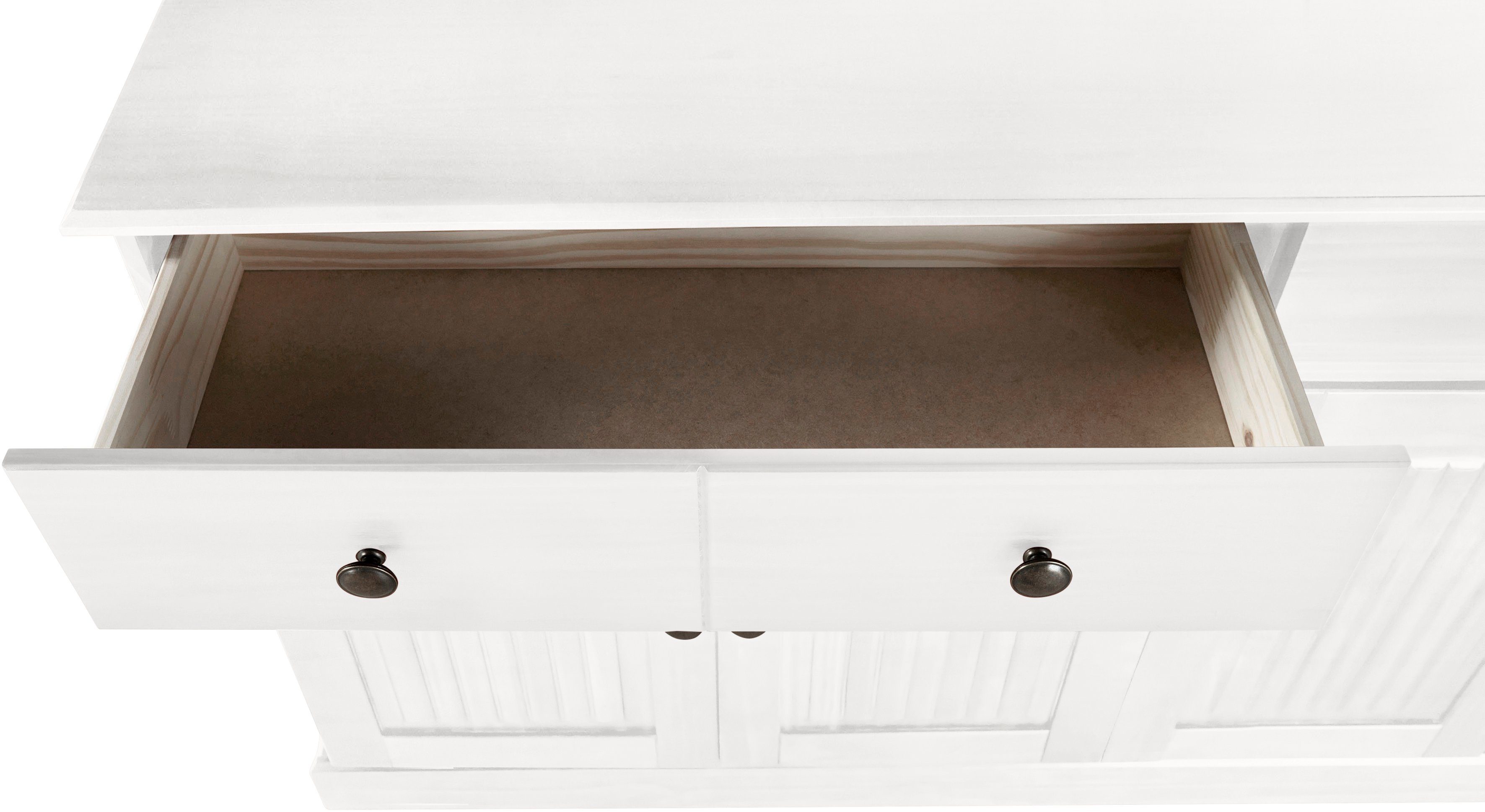 Home affaire Dressoir Liotta met 2 laden en 2 verstelbare planken, massief grenen