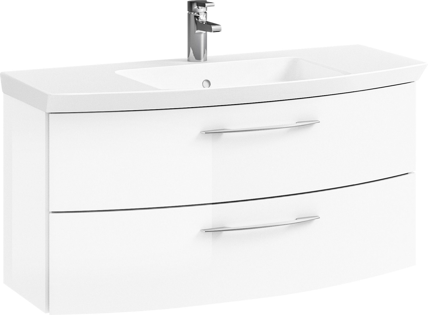 Saphir Badkamerserie Cassca sprint wastafelmeubel mineraalmarmeren wastafel met onderkast (1 stuk)