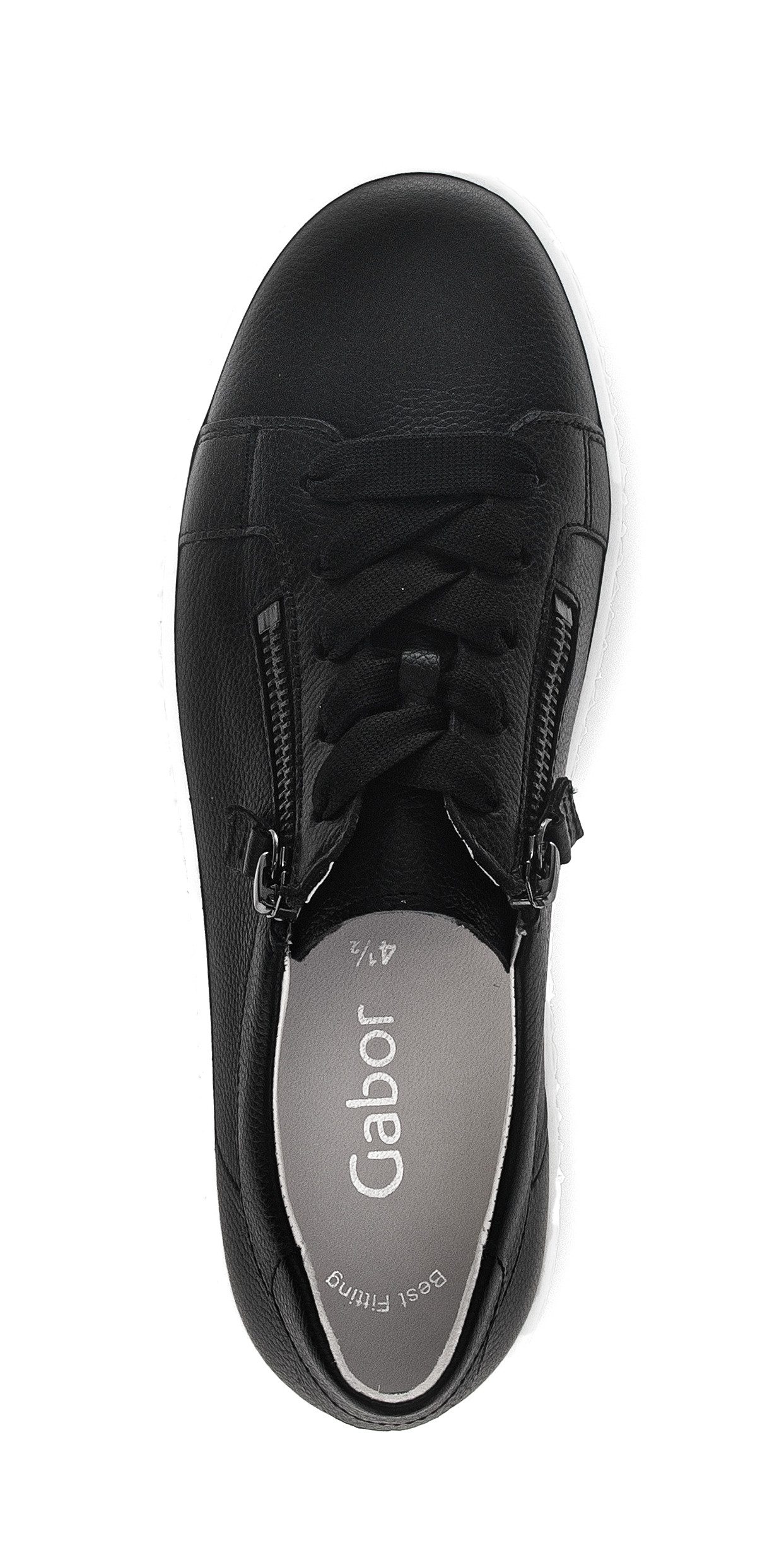 Gabor Plateausneakers vrijetijdsschoen, lage schoen, veterschoen met twee ritsen