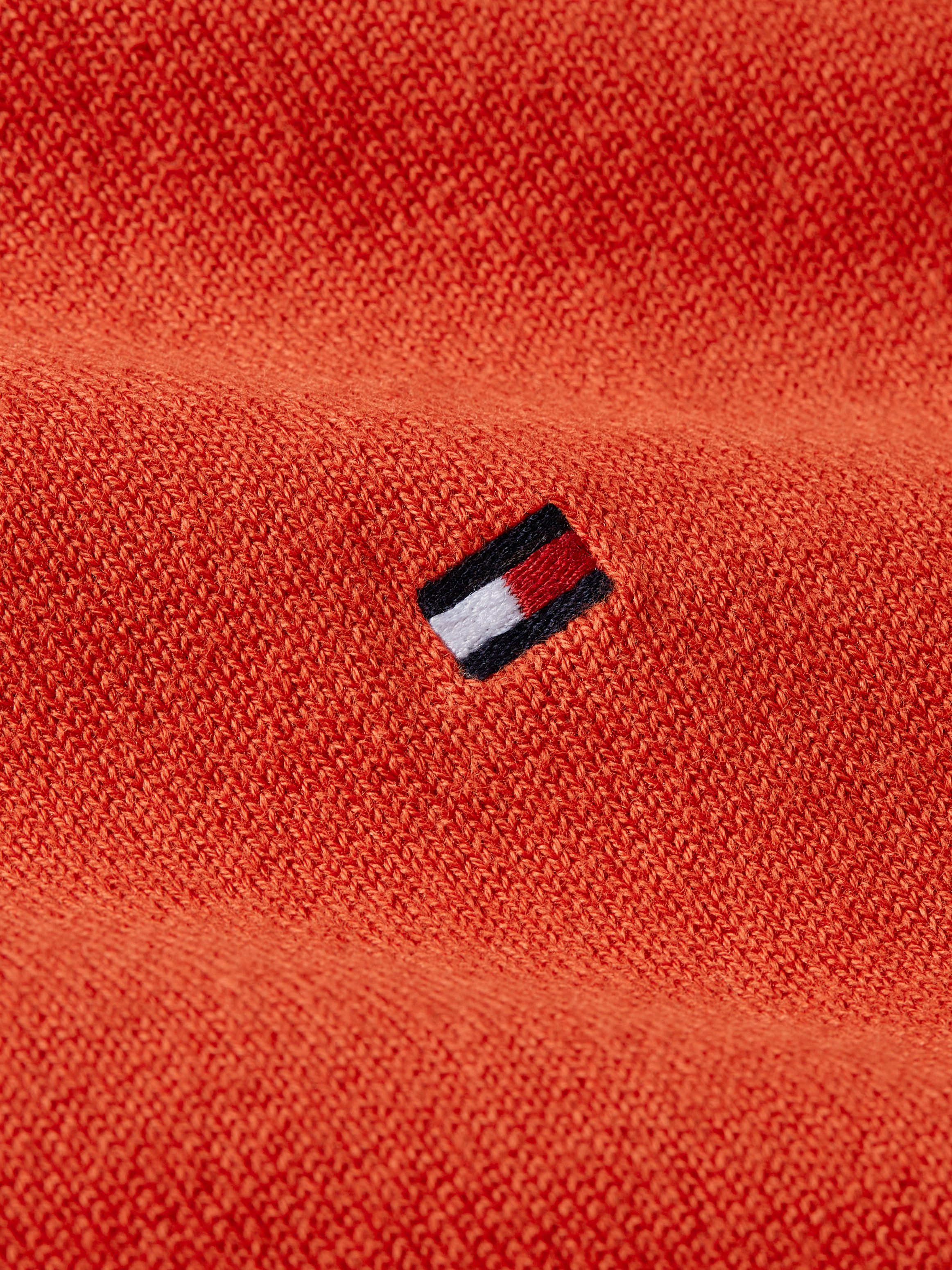 Tommy Hilfiger Gebreide trui CO JERSEY STITCH BOAT-NK SWEATER met -merklabel op de mouw