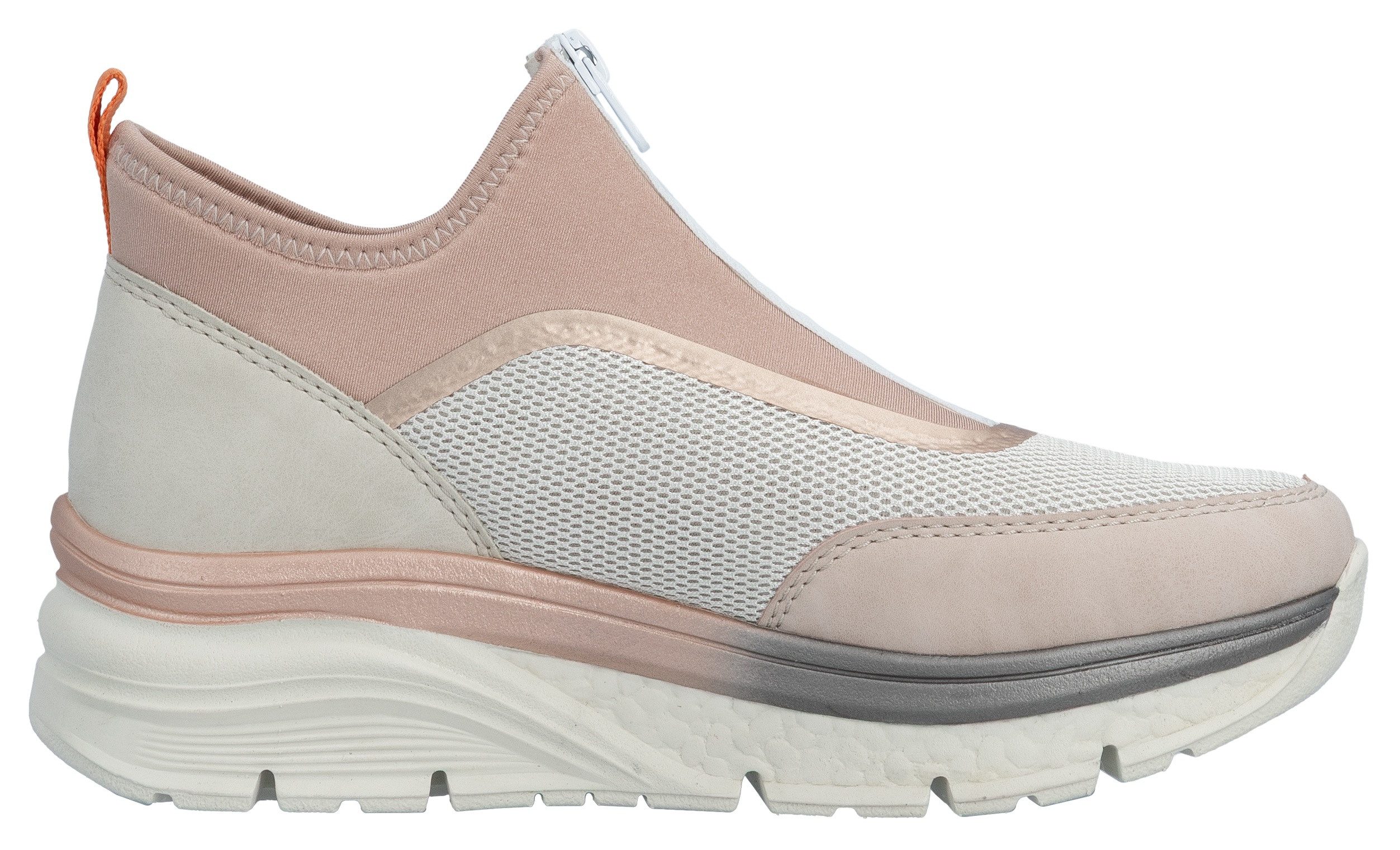 Rieker Boots zonder sluiting , sleehak, vrijetijdsschoen, high top sneakers, ritssluiting