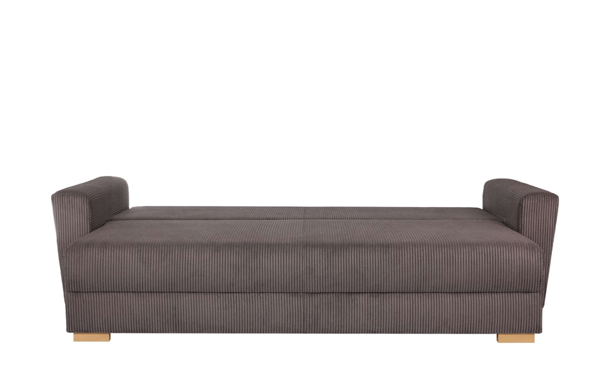 INOSIGN 3-zitsbank MAGHERA slaapbank met bedlade, van hoogwaardige afwerking met golfvering, corduroy en structuur bekleding, b/h/d 230/92,5/79 cm