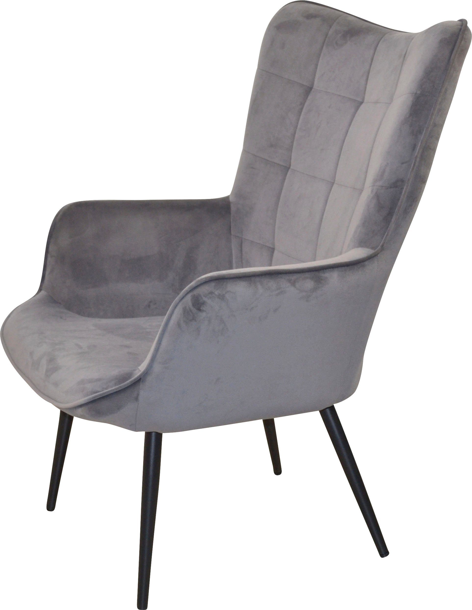 HOFMANN LIVING AND MORE Fauteuil Jaro Fauteuil met poten van stalen buizen, zwart gelakt