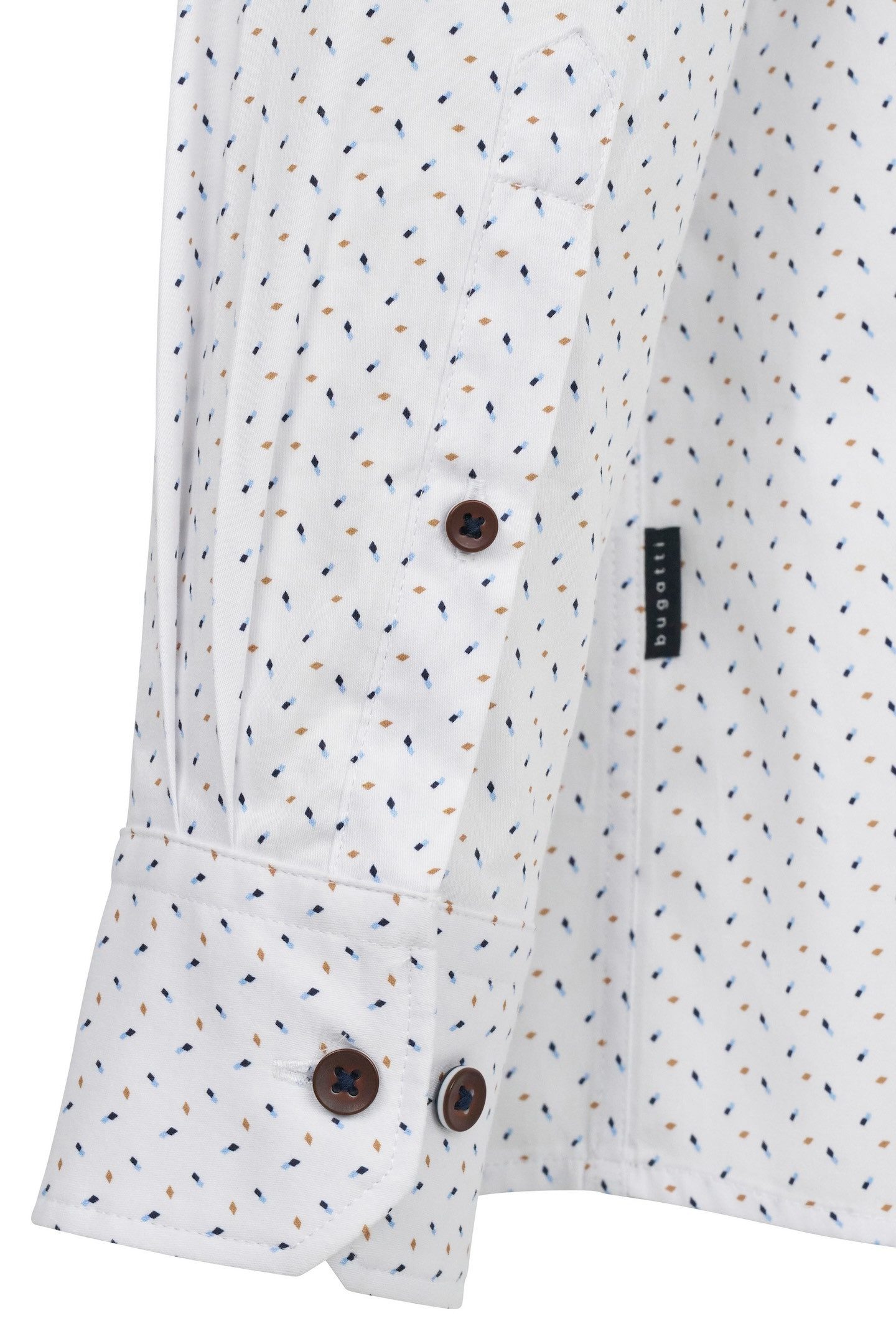 Bugatti Overhemd met lange mouwen in satijnlook en met onder-button-down kraag