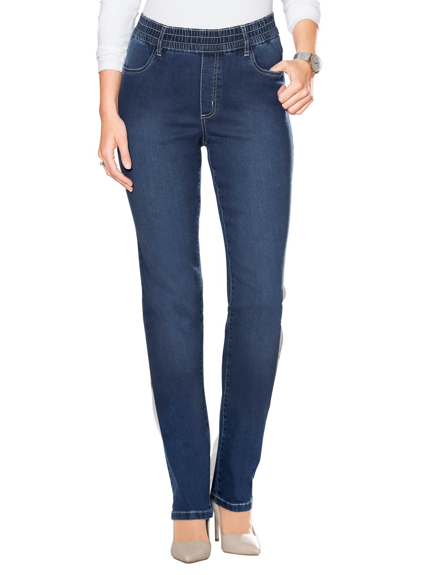 Stretch jeans in 5-pocketsstijl in rechte shape OTTO Dames Kleding Broeken & Jeans Jeans Stretch Jeans 