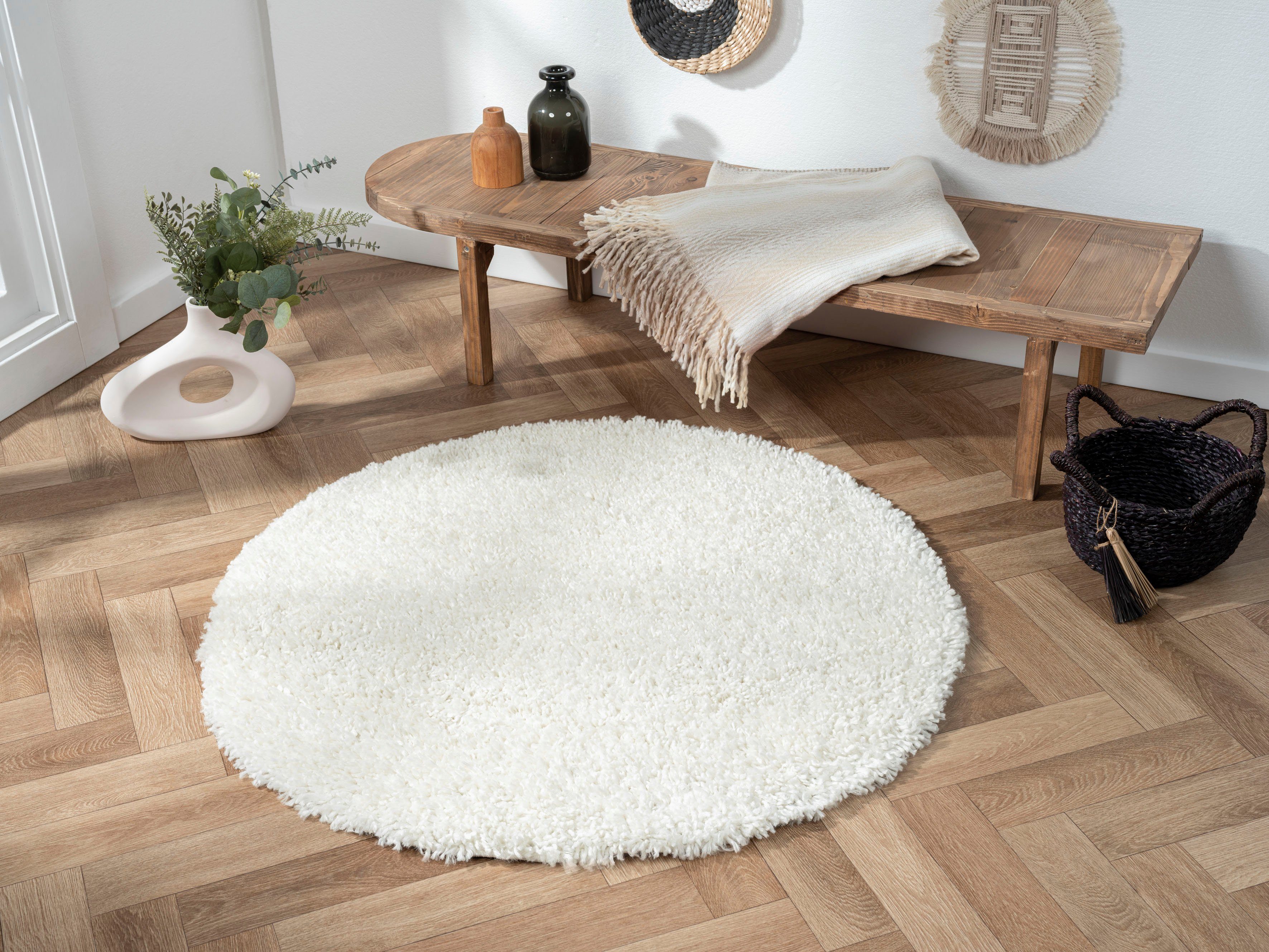 Myflair Möbel & Accessoires Hoogpolig vloerkleed My Shaggy Shaggy, uni kleuren, licht glanzend, microvezel, extra fluffy