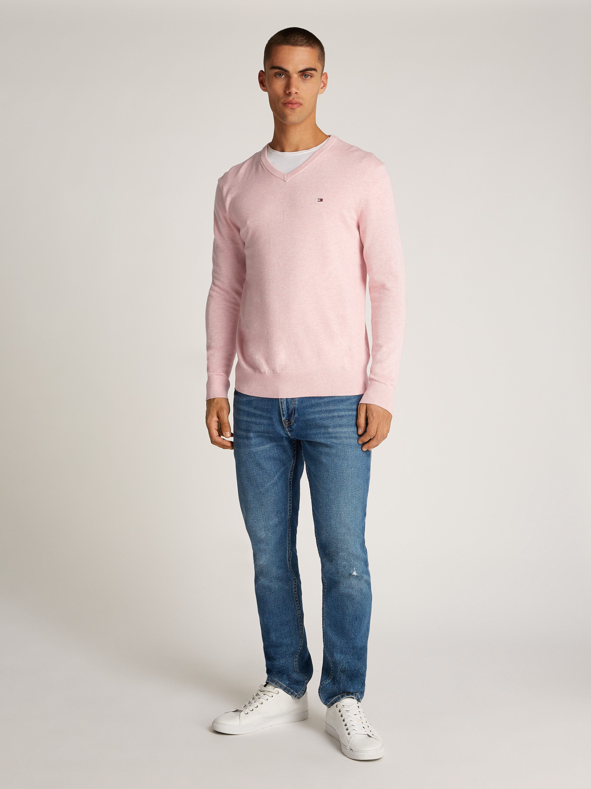 Tommy Hilfiger Gebreide trui ESSENTIAL COTTON V NECK