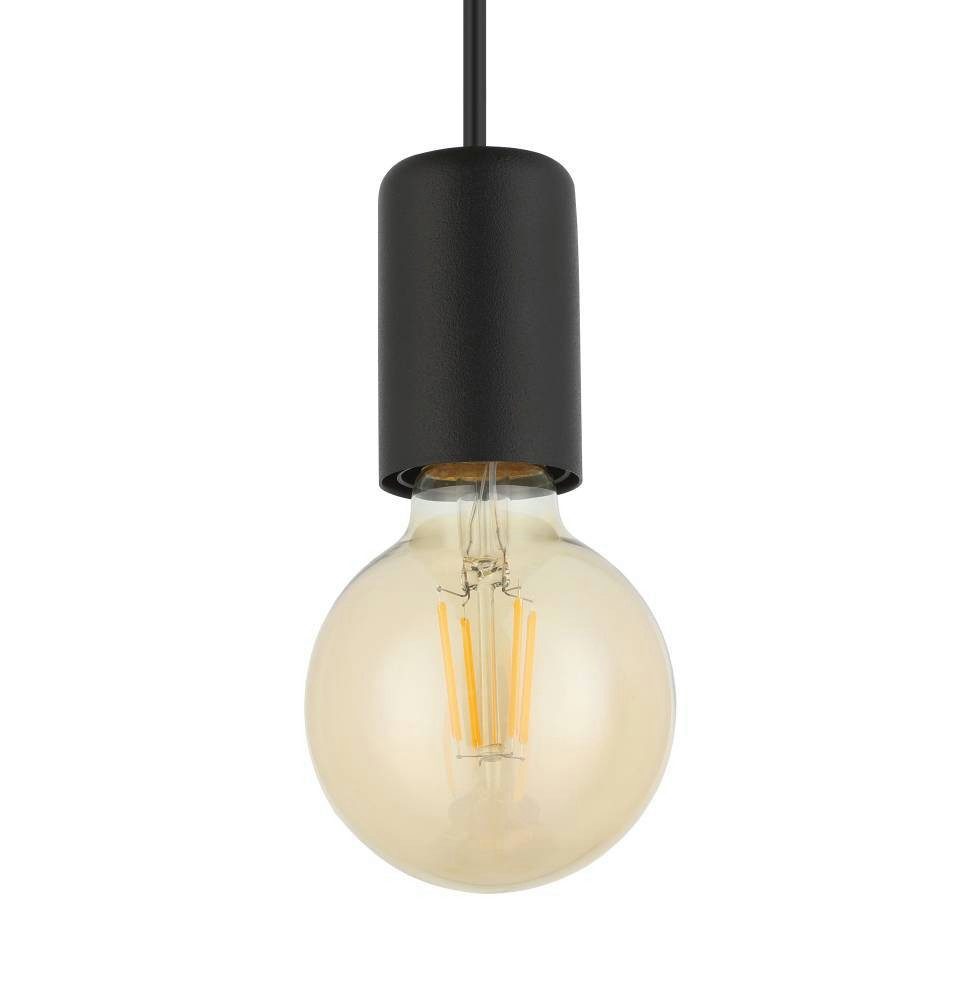 EGLO Hanglamp HALKIN Hanglamp, hout in natuur en metaal in zwart, FSC100HB, E27 (1 stuk)