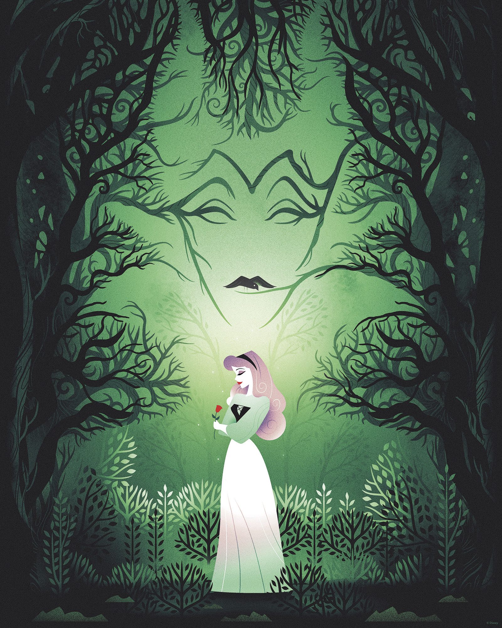 Komar Artprint Disney Sleeping Beauty Aurora Maleficent 40 x 60 cm (breedte x hoogte) - kinderkamer, decoratie (set)