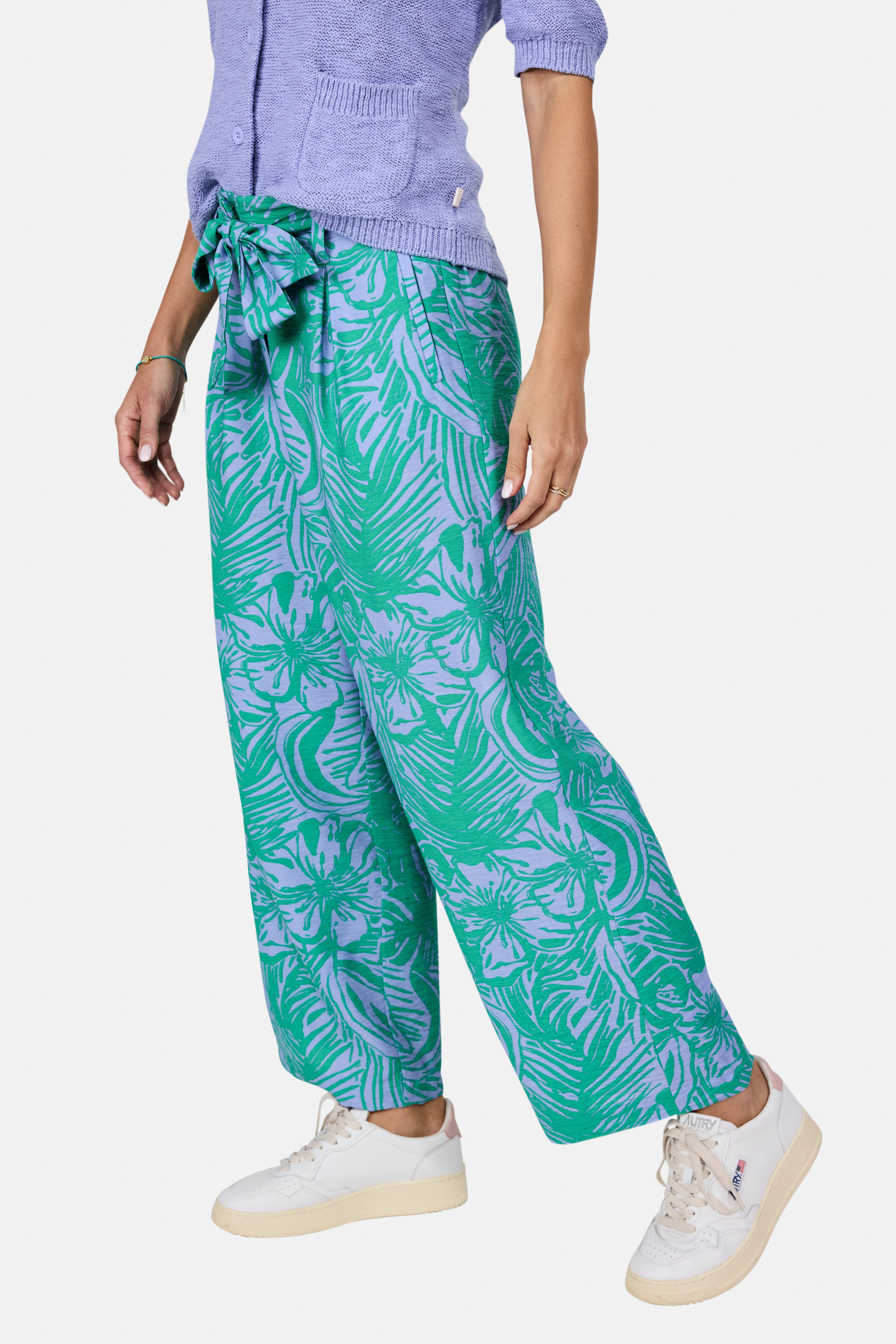 Lieblingsstück Stoffen broek LS-052 met riemlussen dames harembroeken maat 36 groen
