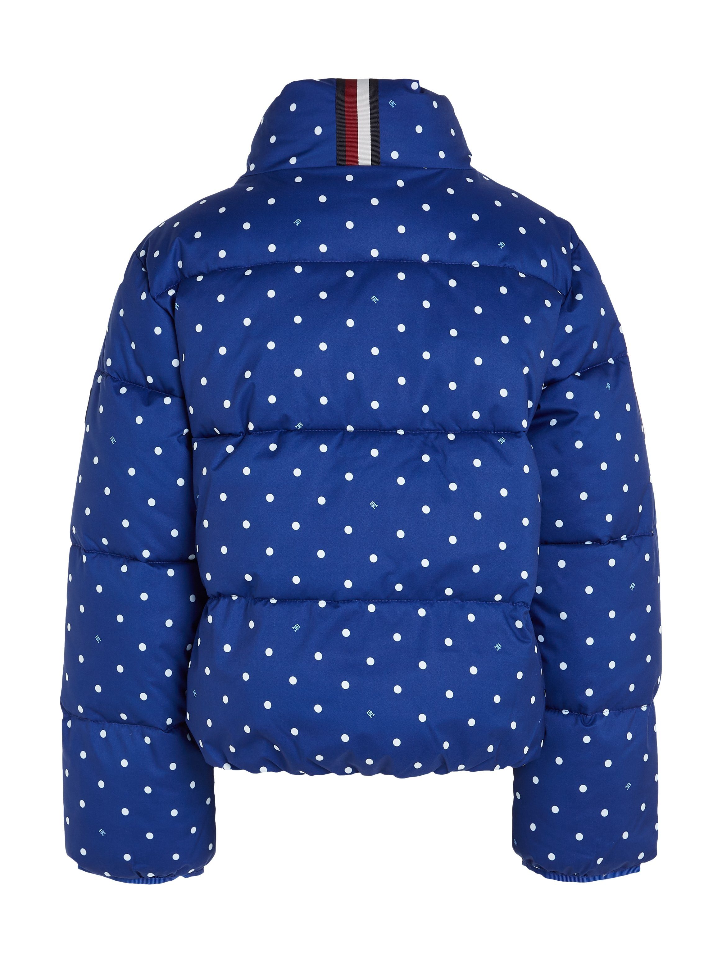 Tommy Hilfiger Winterjack ALLOVER PRINTED PUFFER JACKET Kinderen Kids Junior MiniMe, met allover stippenpatroon
