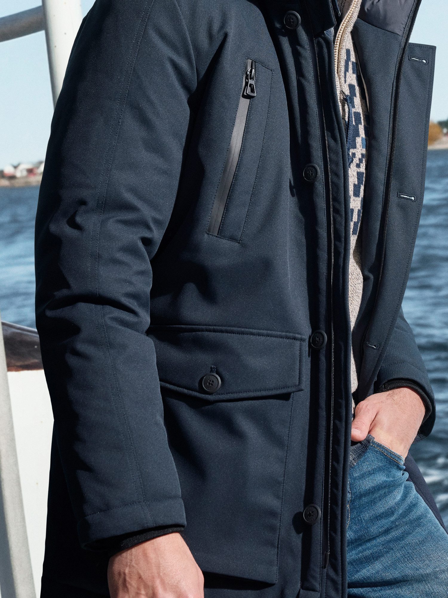 Lerros Parka LERROS Heren-Parka in Twillstructuur