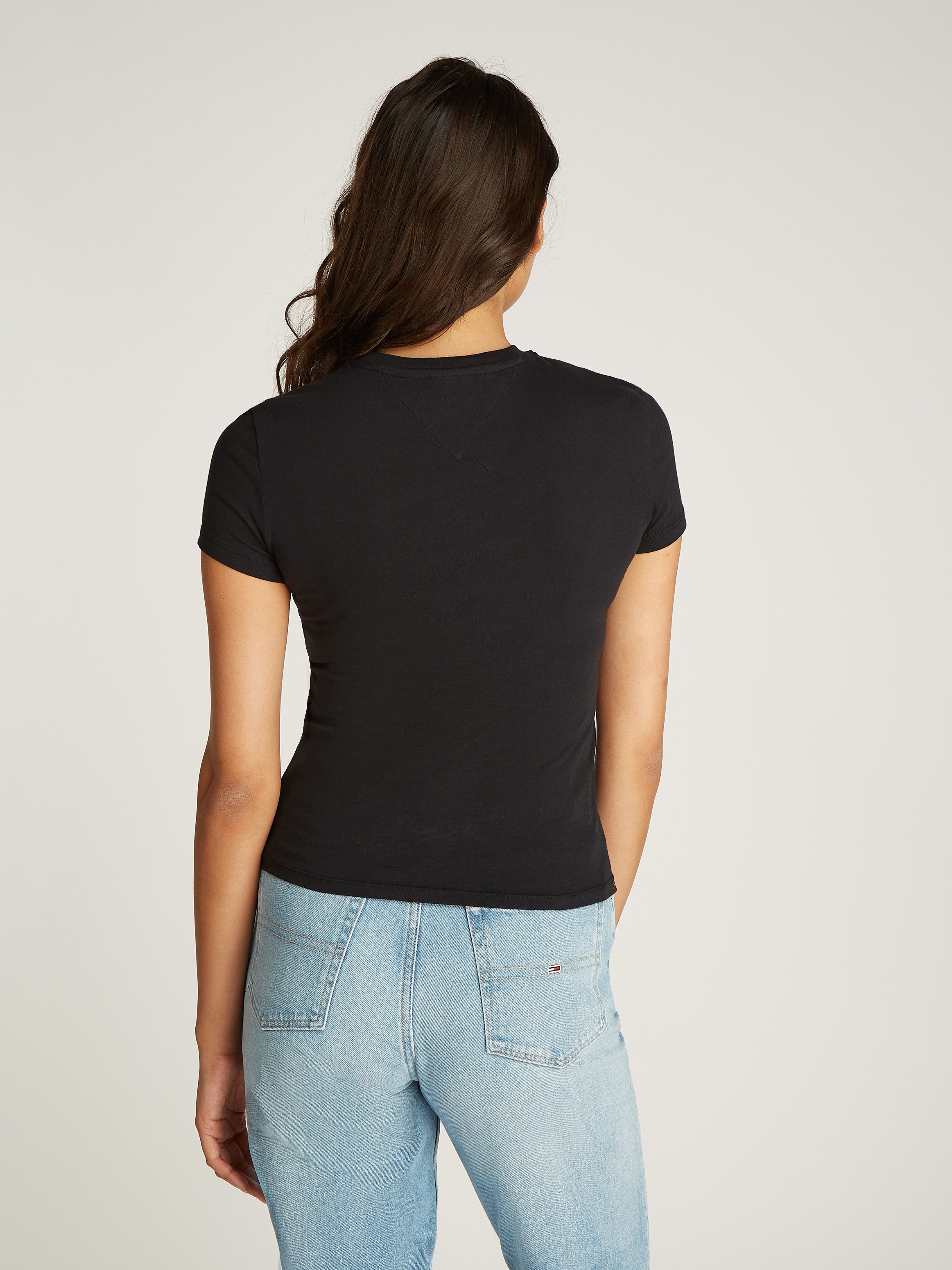 TOMMY JEANS T-shirt Tjw 2Pack Slim Linear Tee met logo-opdruk in effen kleur (Set van 2)