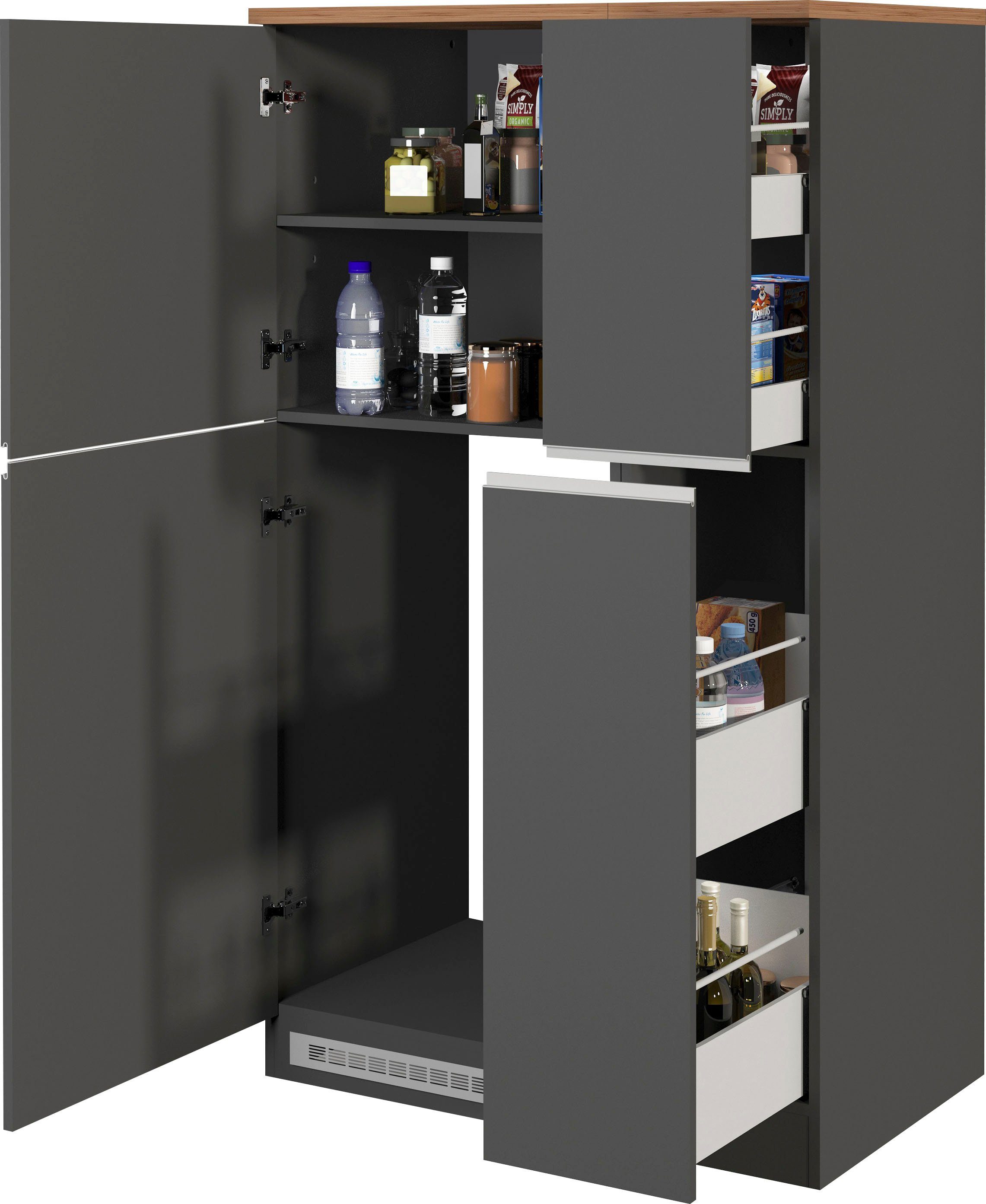 Kochstation Keuken KS-Sole keukenkast-set Breedte 90 cm, ombouw- en apothekerskast in set