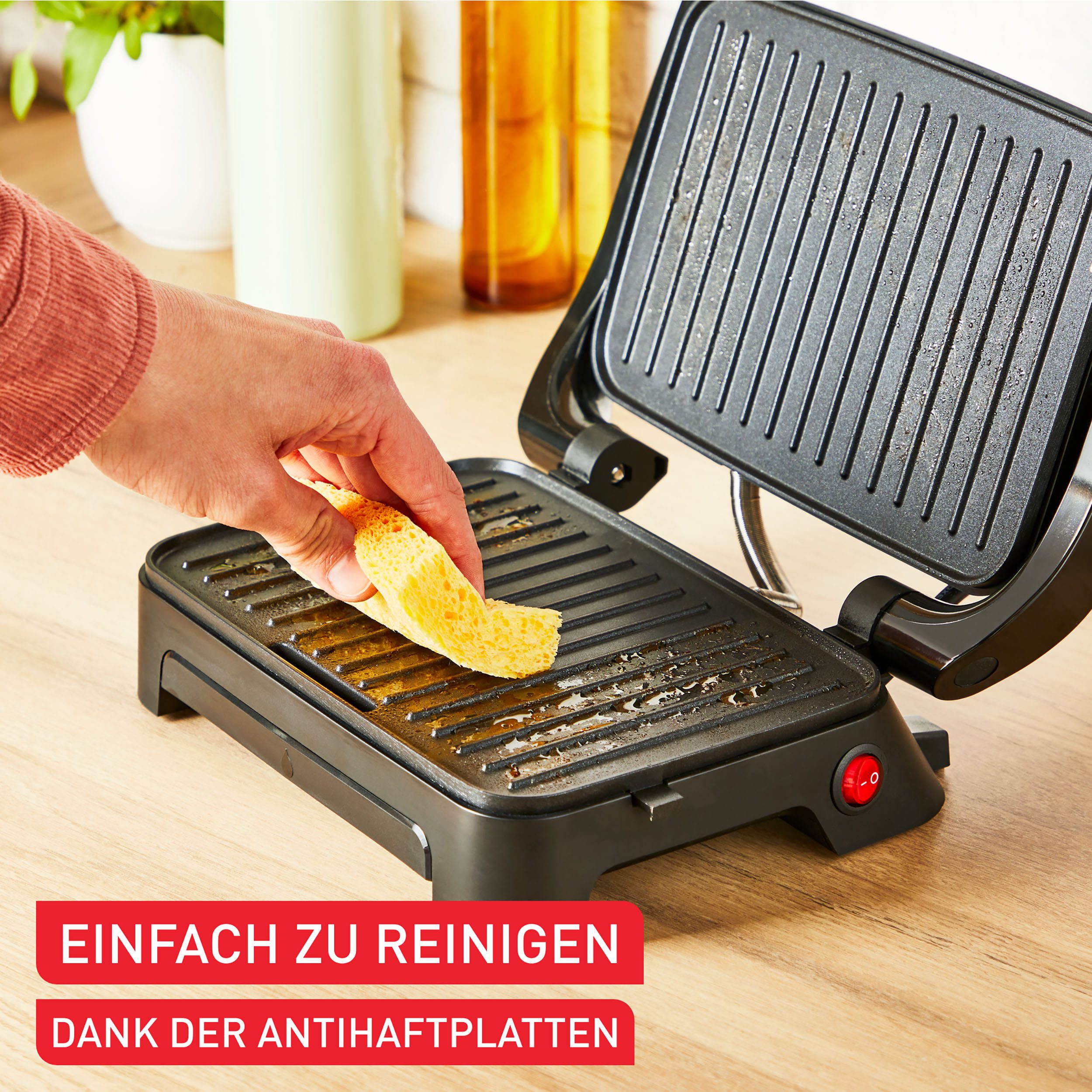 Tefal Contactgrill Inicio Compact, 2-in-1 Panini /Grill, antihaftbeschichtetete Platten