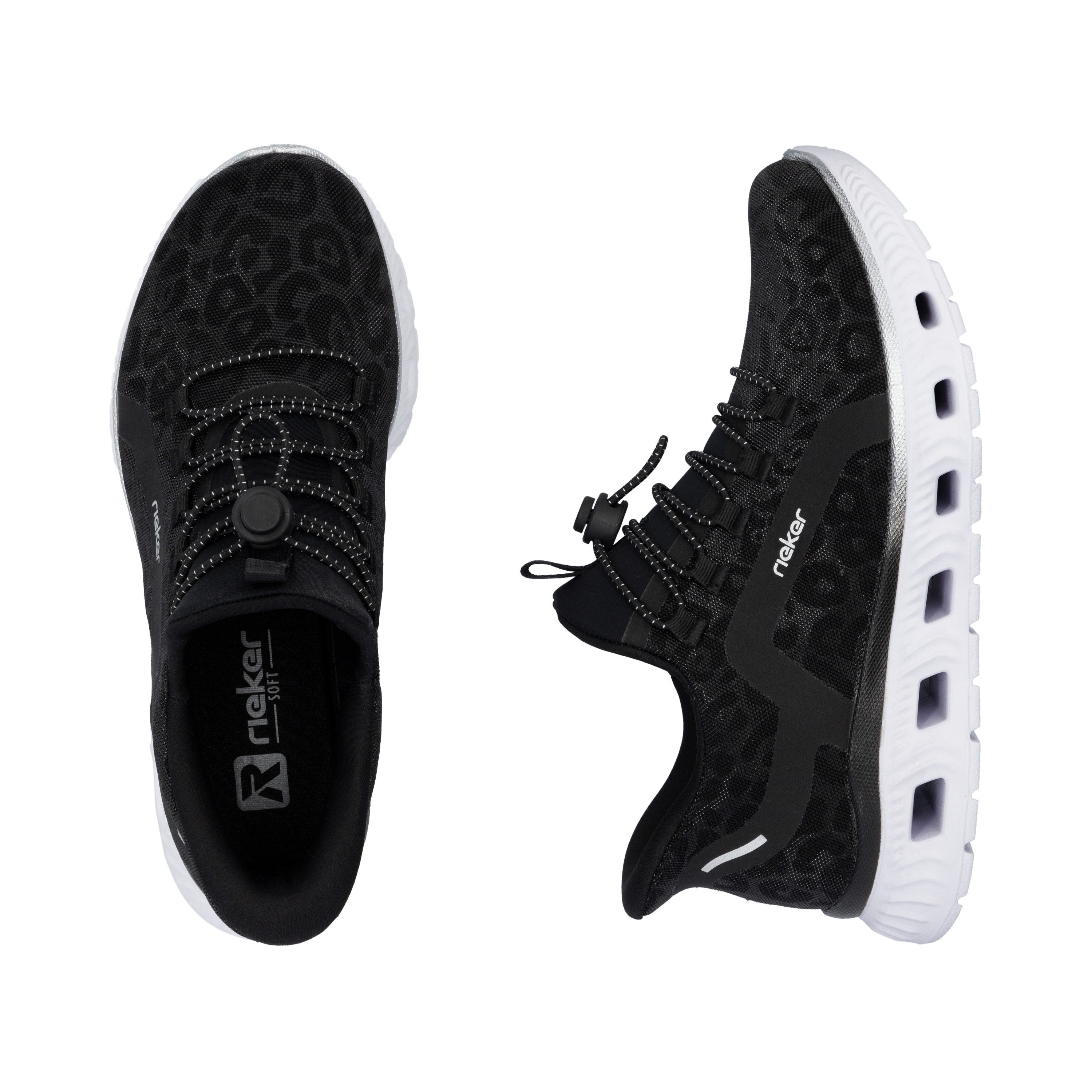 RIEKER Sport Slip-on sneakers , vrijetijdssneaker, instapschoen in leeuw-look, met memosoft binnenzool