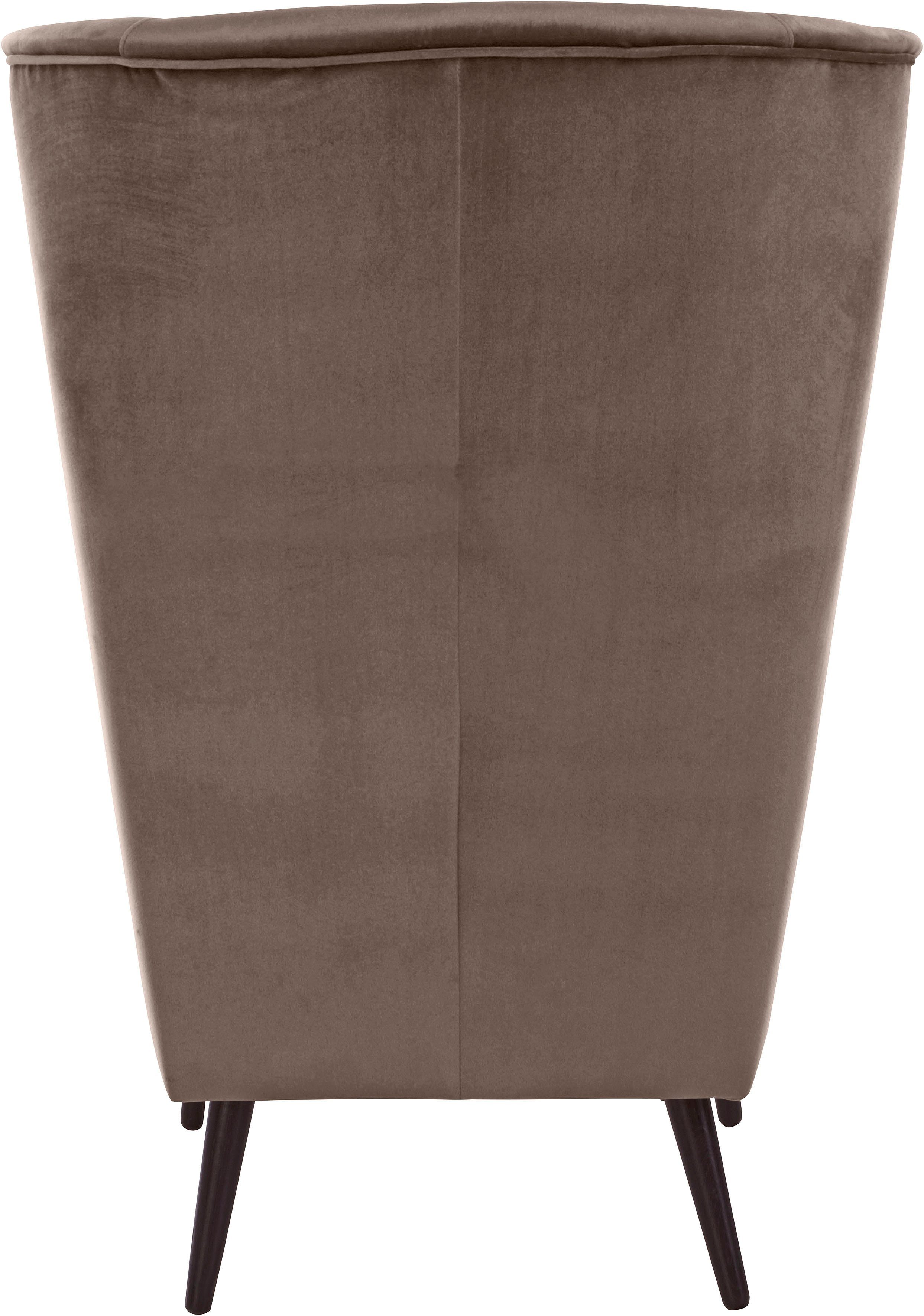 Home affaire Fauteuil Sallito, TV-stoel, oorfauteuil met Hocker, in veel stofkwaliteiten, ook in fluweelcord