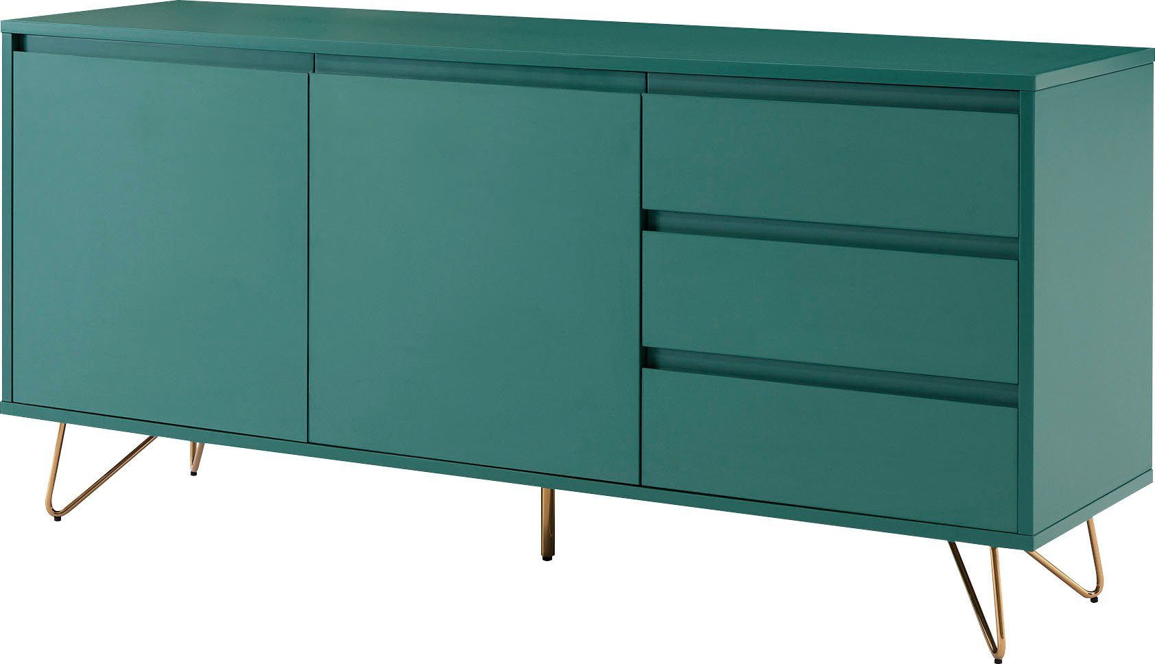 SalesFever Dressoir Kast met haarspeldpoten van metaal met messinglegering