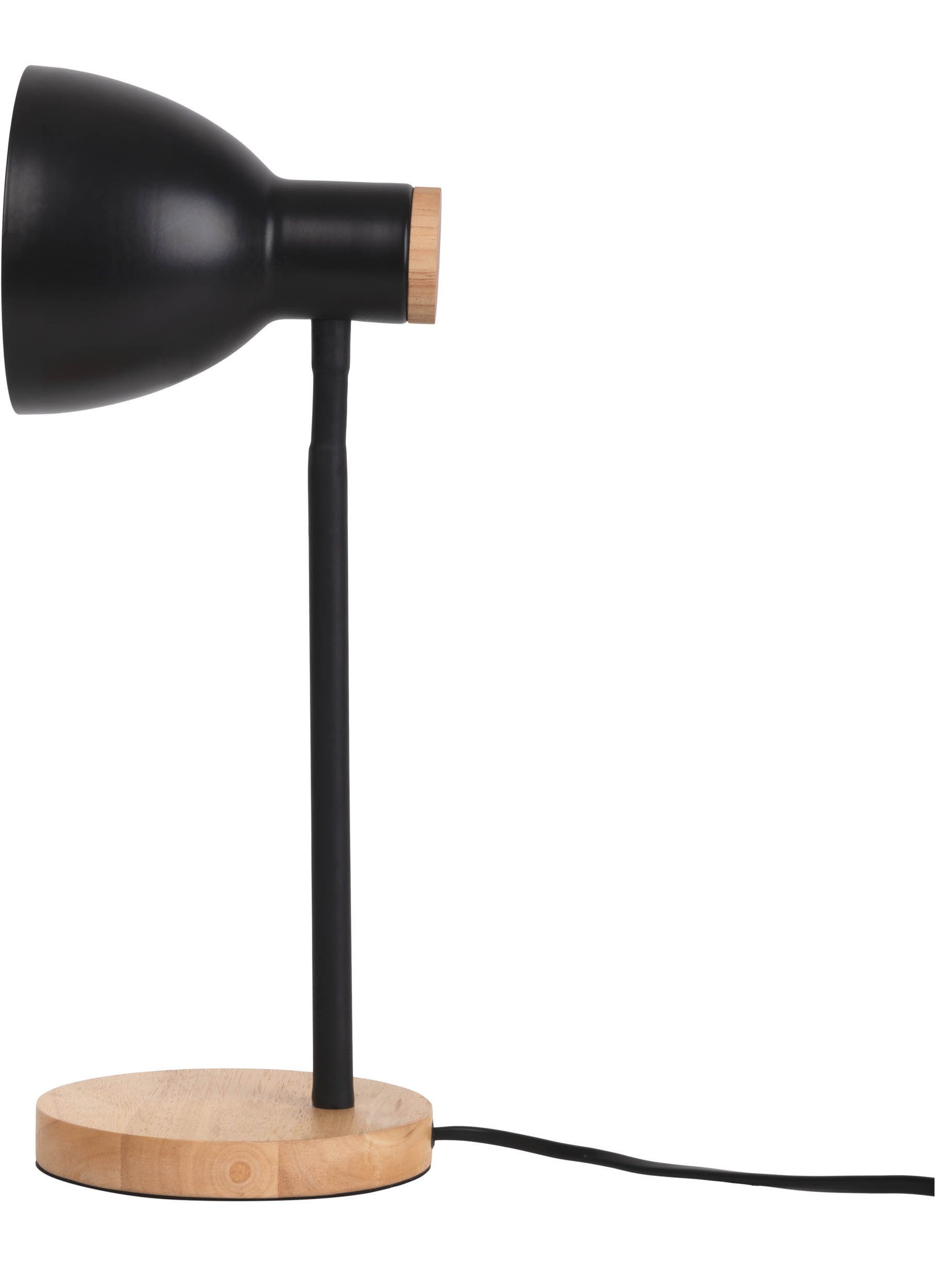 näve Bureaulamp Marie Voet en kap deels van hout, kap flexibel beweegbaar, E14 (1 stuk)