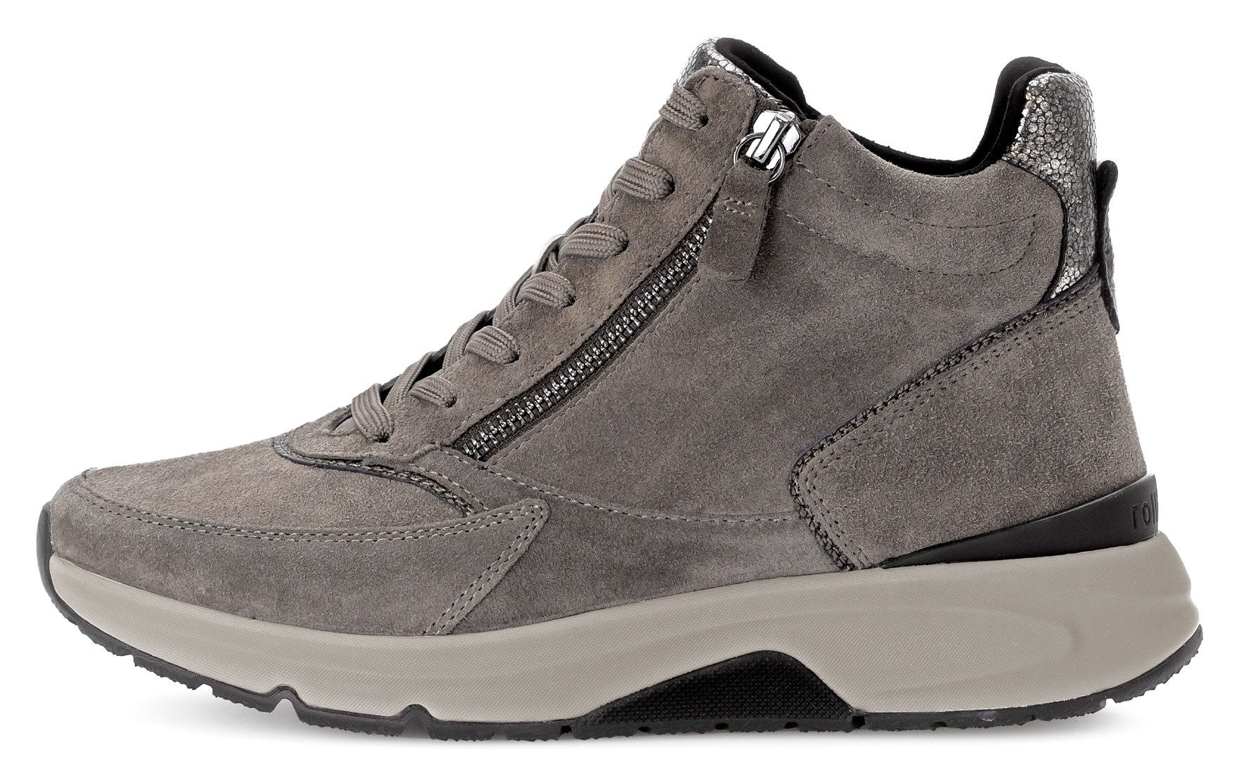 Gabor Rollingsoft Sneakers met sleehak , vrijetijdsschoen, veterschoen, veterschoenen met uitneembare binnenzool