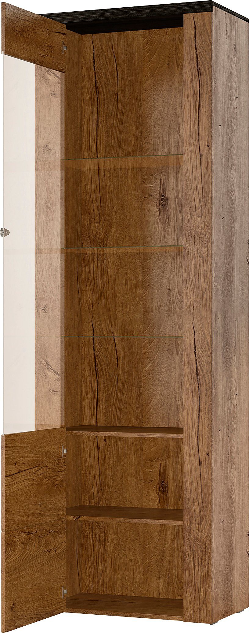 Home affaire Vitrinekast Larona, tijdloze glazen vitrine, hoge kast hoogte 205,6 cm