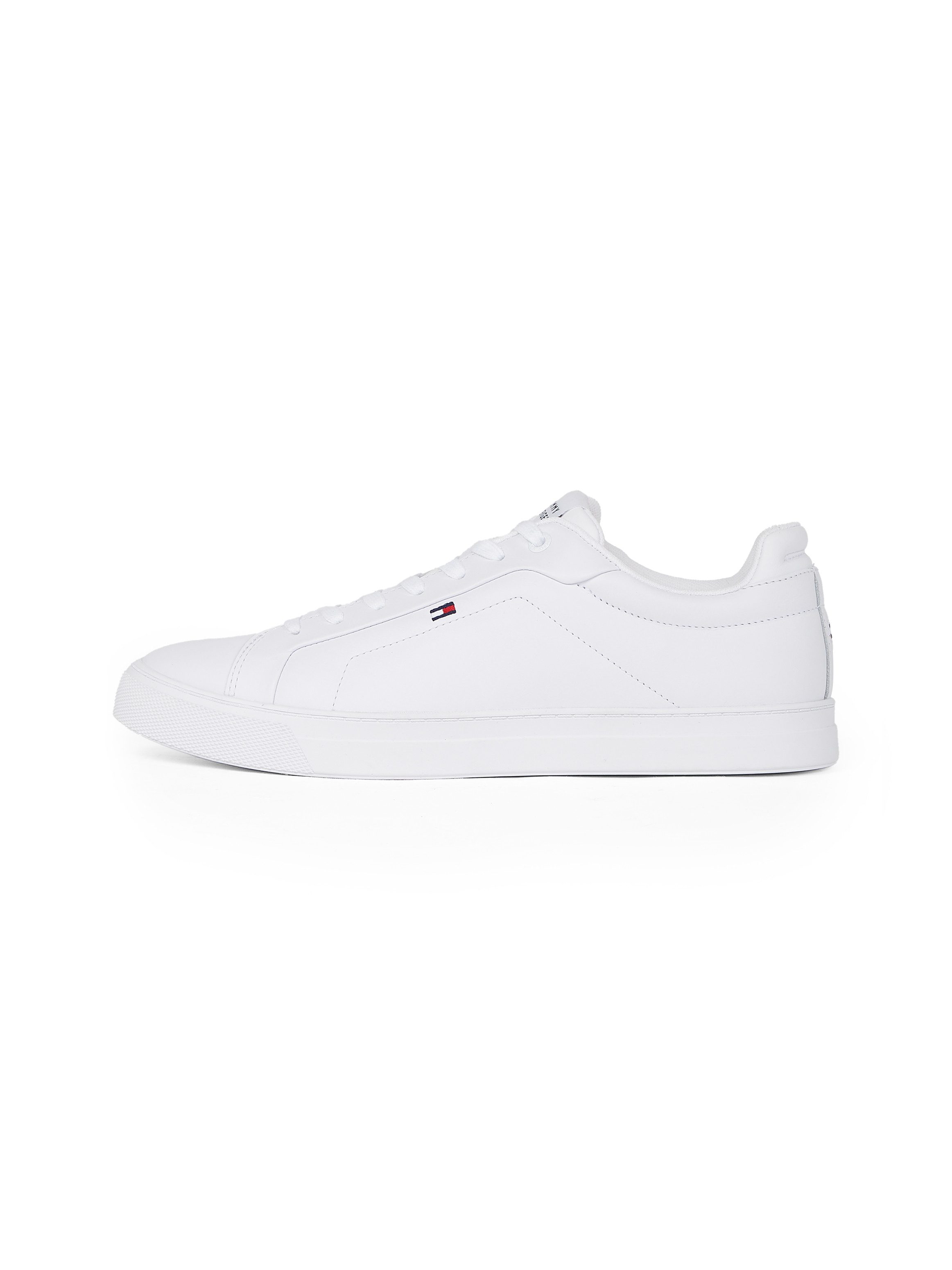 Tommy Hilfiger Sneakers ICON COURT LTH FLAG ESS vrijetijdsschoen, lage schoen, veterschoen met kleine logovlag
