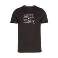 tommy hilfiger t-shirt taping stacked logo tee zwart