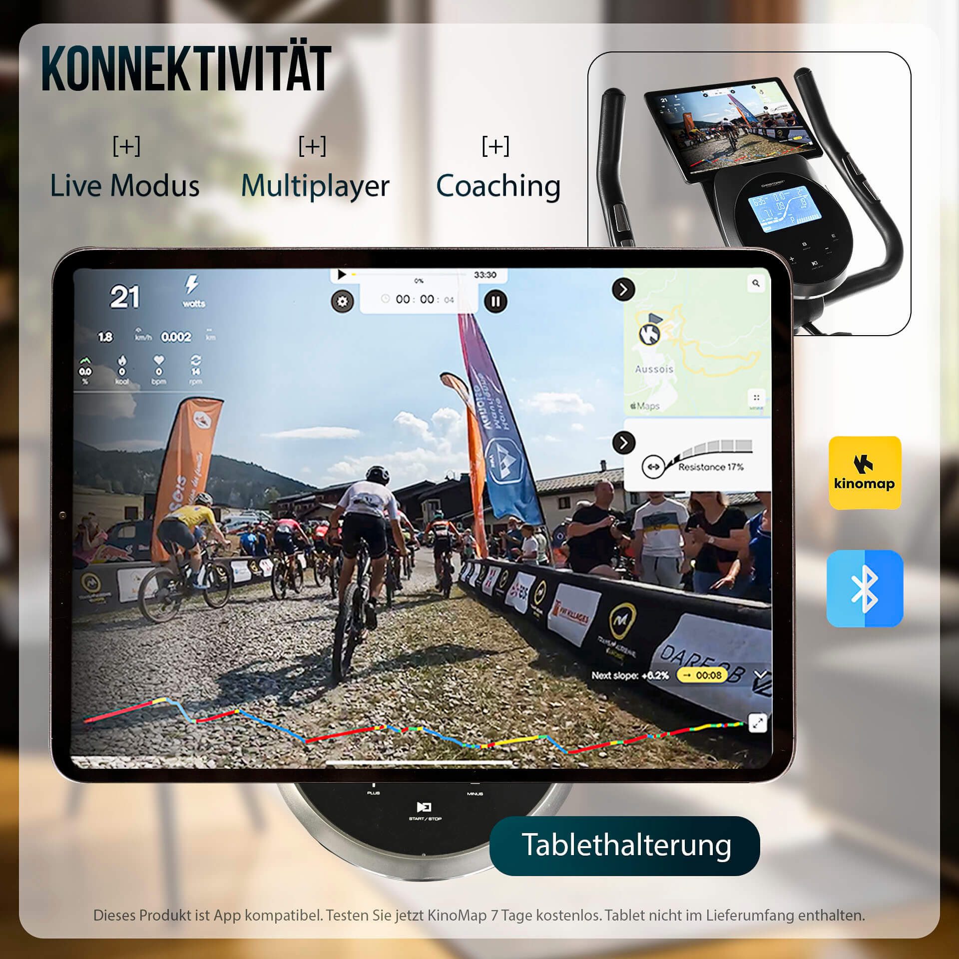 Christopeit Sport® Ergometer EM 8000 Kinomap-app compatibel