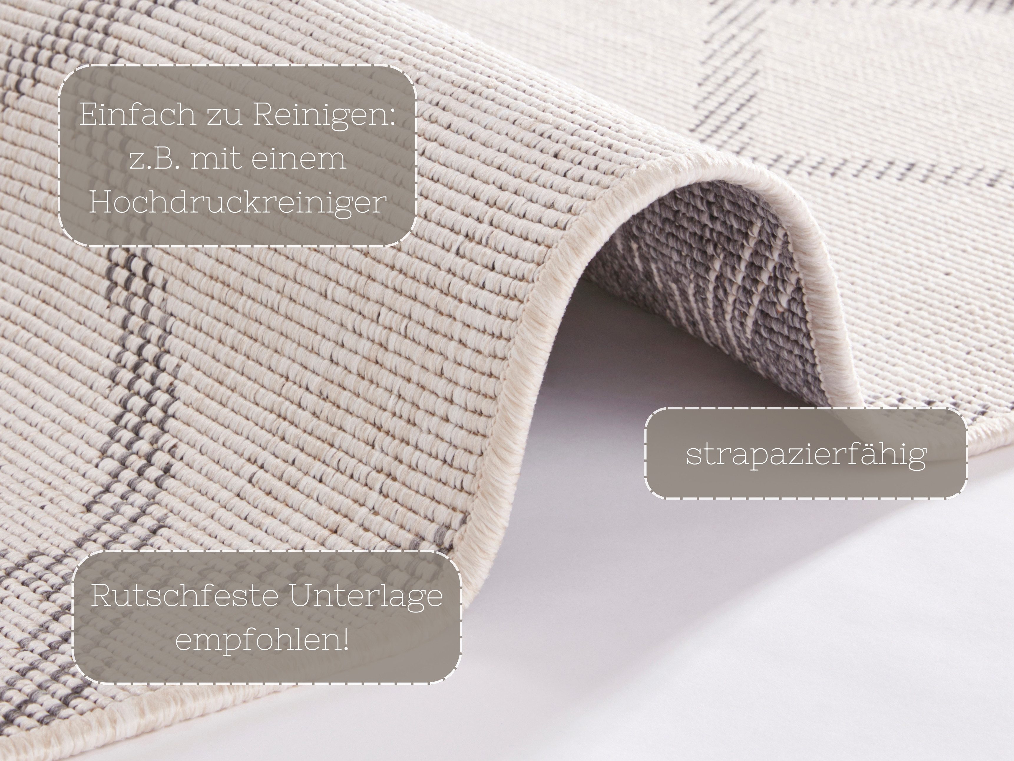NORTHRUGS Vloerkleed Corsica tweezijdig te gebruiken kleed Binnen- en buitengebruik, weerbestendig, balkon, loper, woonkamer, waterbestendig