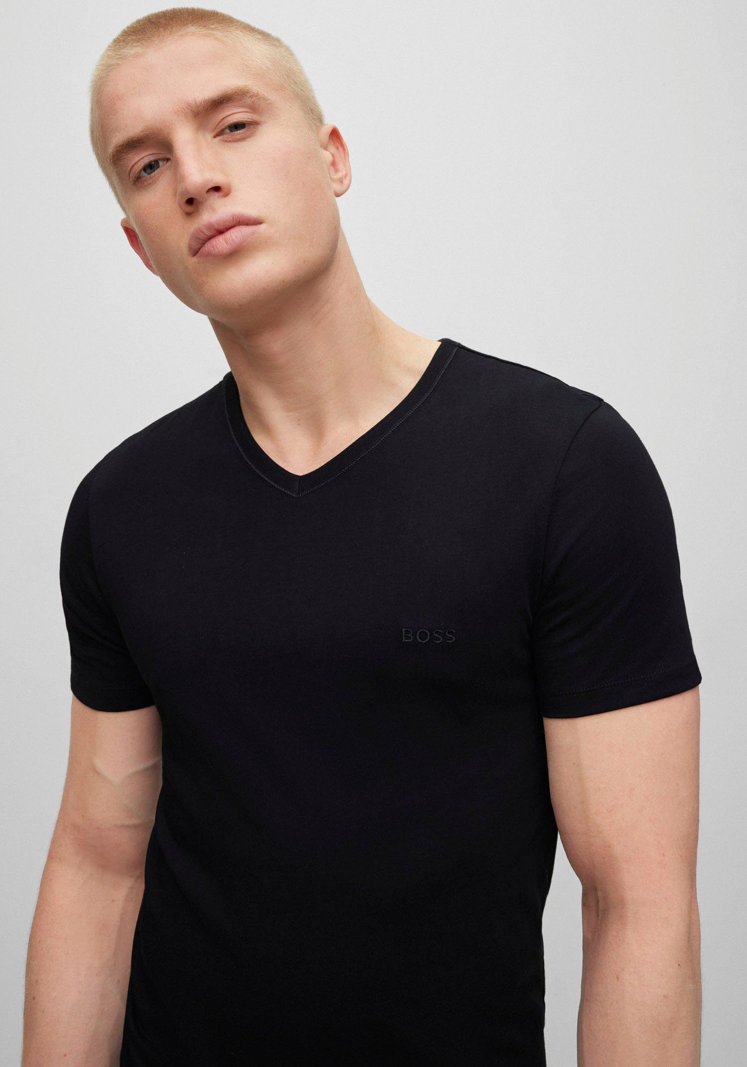 BOSS Shirt met V-hals T-shirt VN 3P Co (set)
