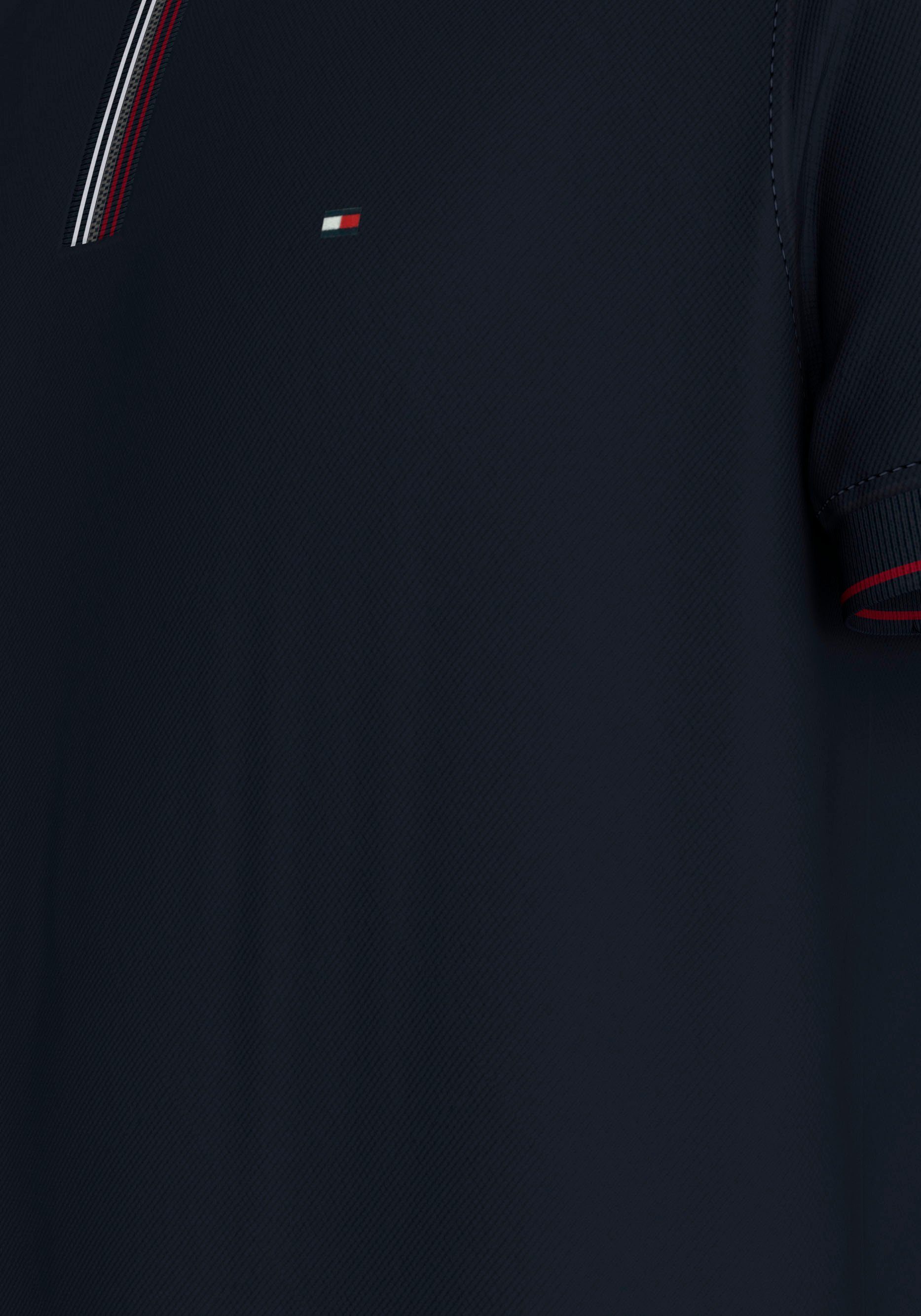Tommy Hilfiger Poloshirt RWB ZIP PLACKET TIPPING REG POLO met contrasterende strepen aan de kraag