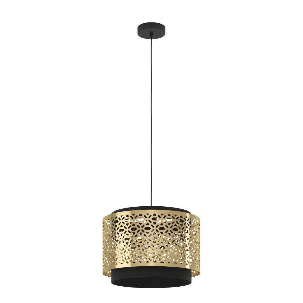 EGLO Hanglamp SANDBACH Hanglamp, messing en metaal in zwart, E27 fitting, Ø 42 cm (1 stuk)