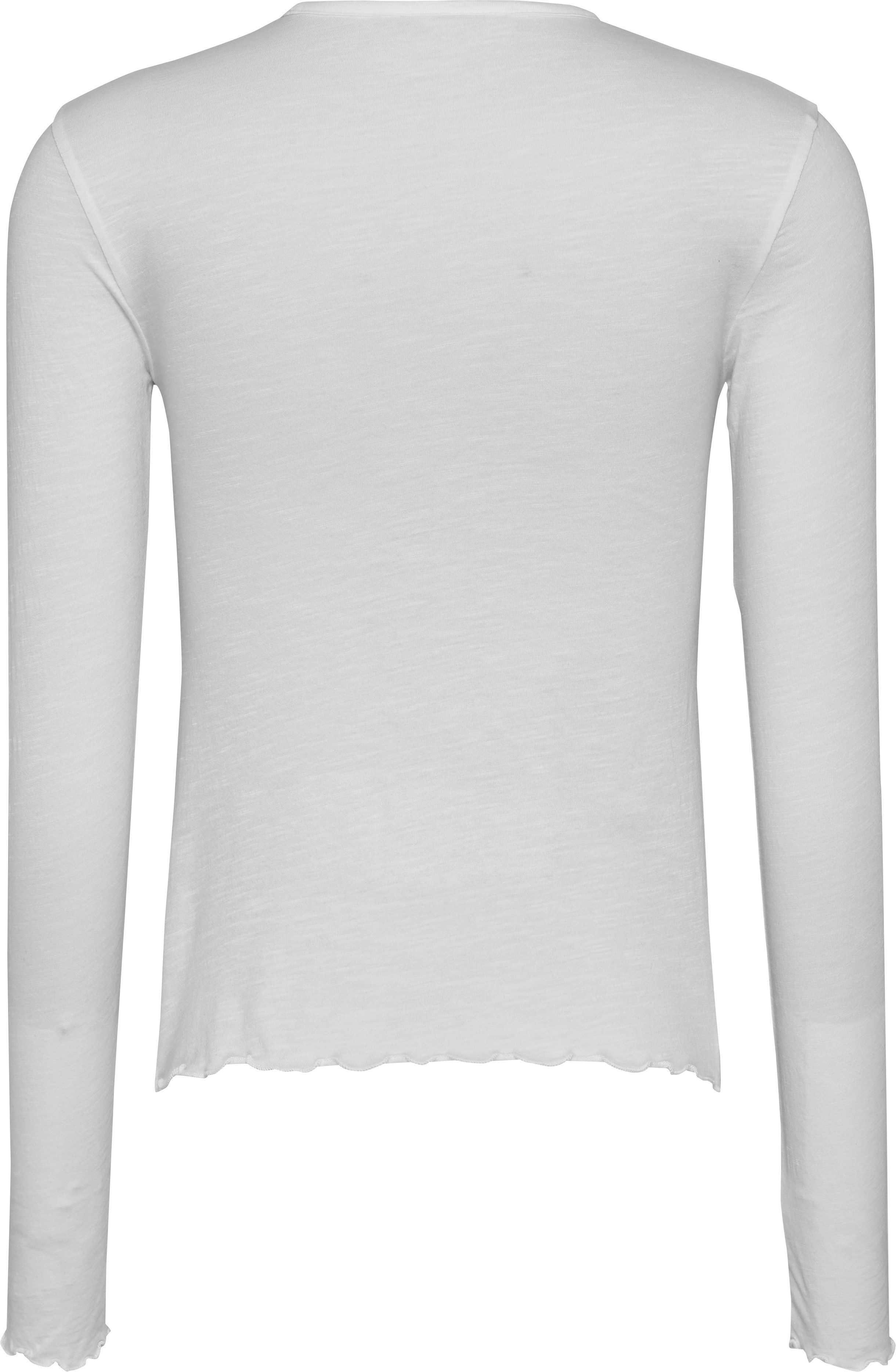 TOMMY JEANS Shirt met lange mouwen TJW SLUB SOFT TEE LS met babylock-zoom, logo-borduursel