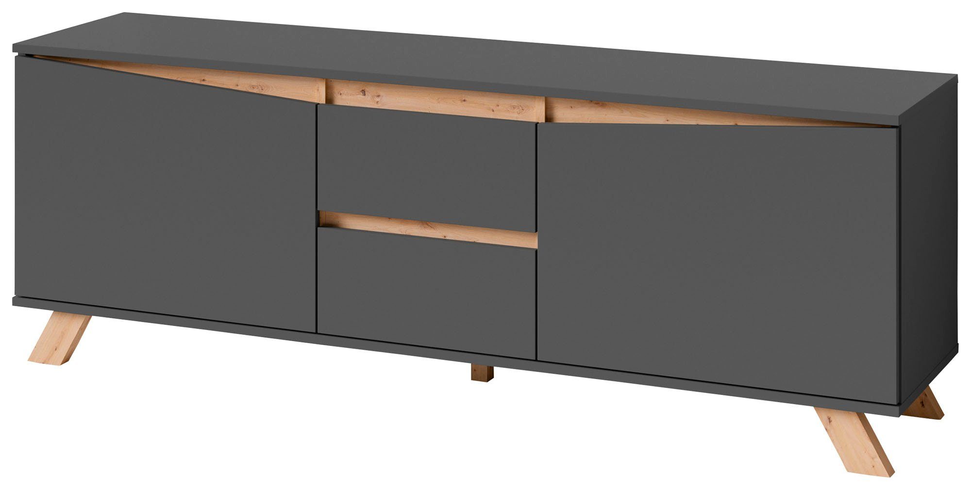 INOSIGN Tv-meubel VALENTIN 160 cm tv-meubel met 2 deuren en 2 lades in modern scandinavisch design