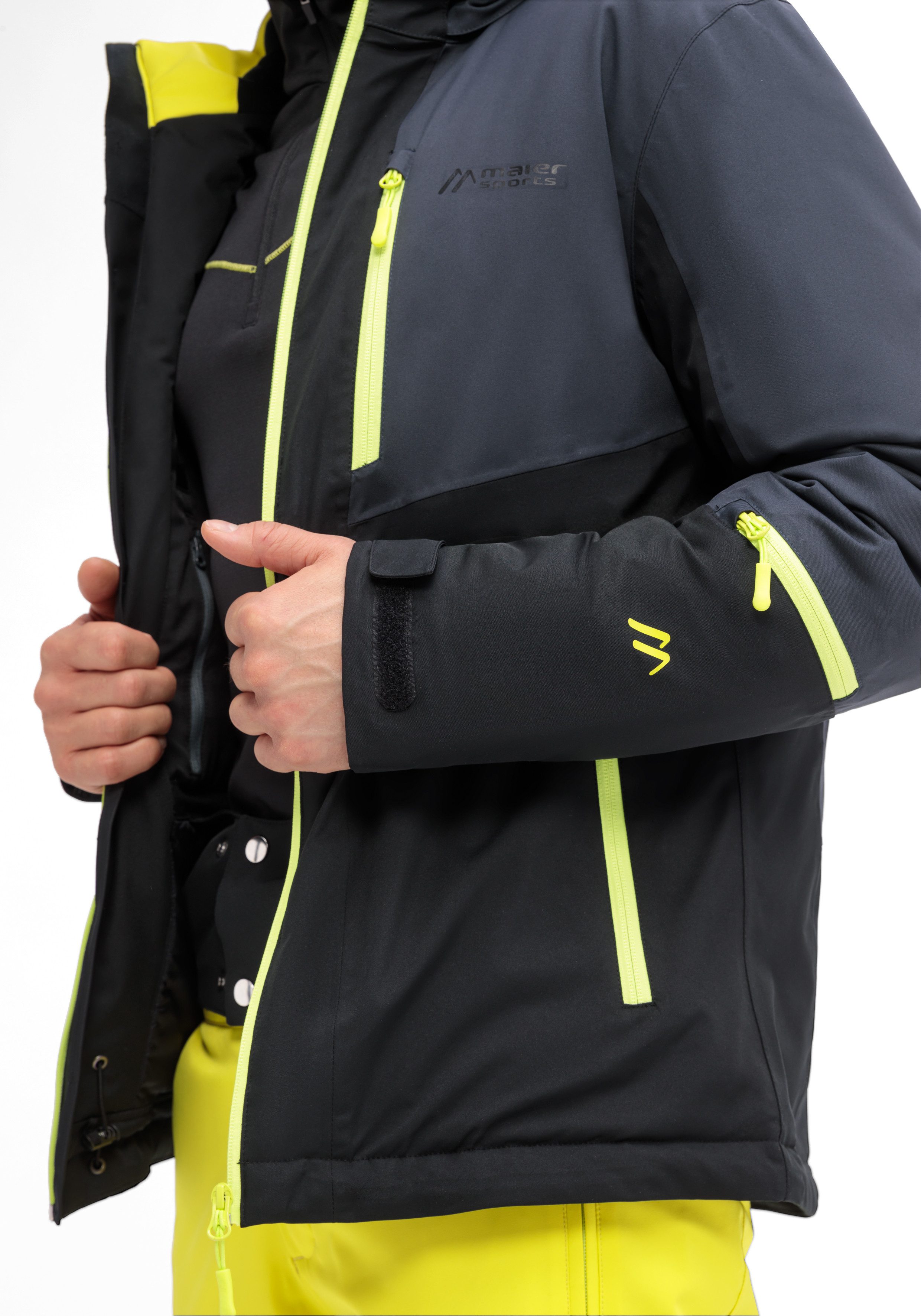 Maier Sports Ski-jack MONZABON M 2.0 Heren winterjack, waterdicht, 3 ritszakken en capuchon, regular fit