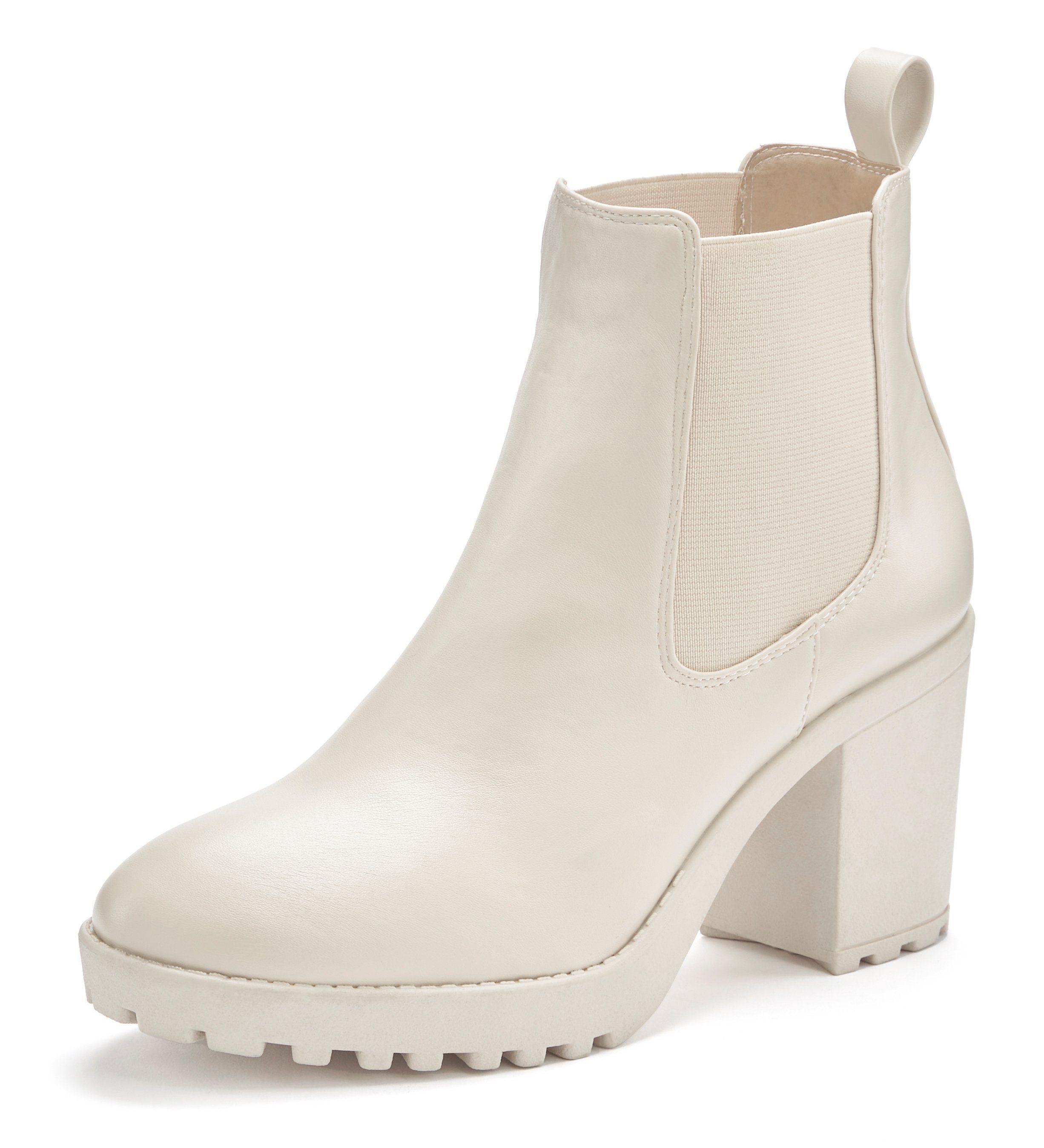 Vivance Chelsea-boots met blokhak & stretch inzet, hoge hak enkellaarsjes, enkellaarsjes