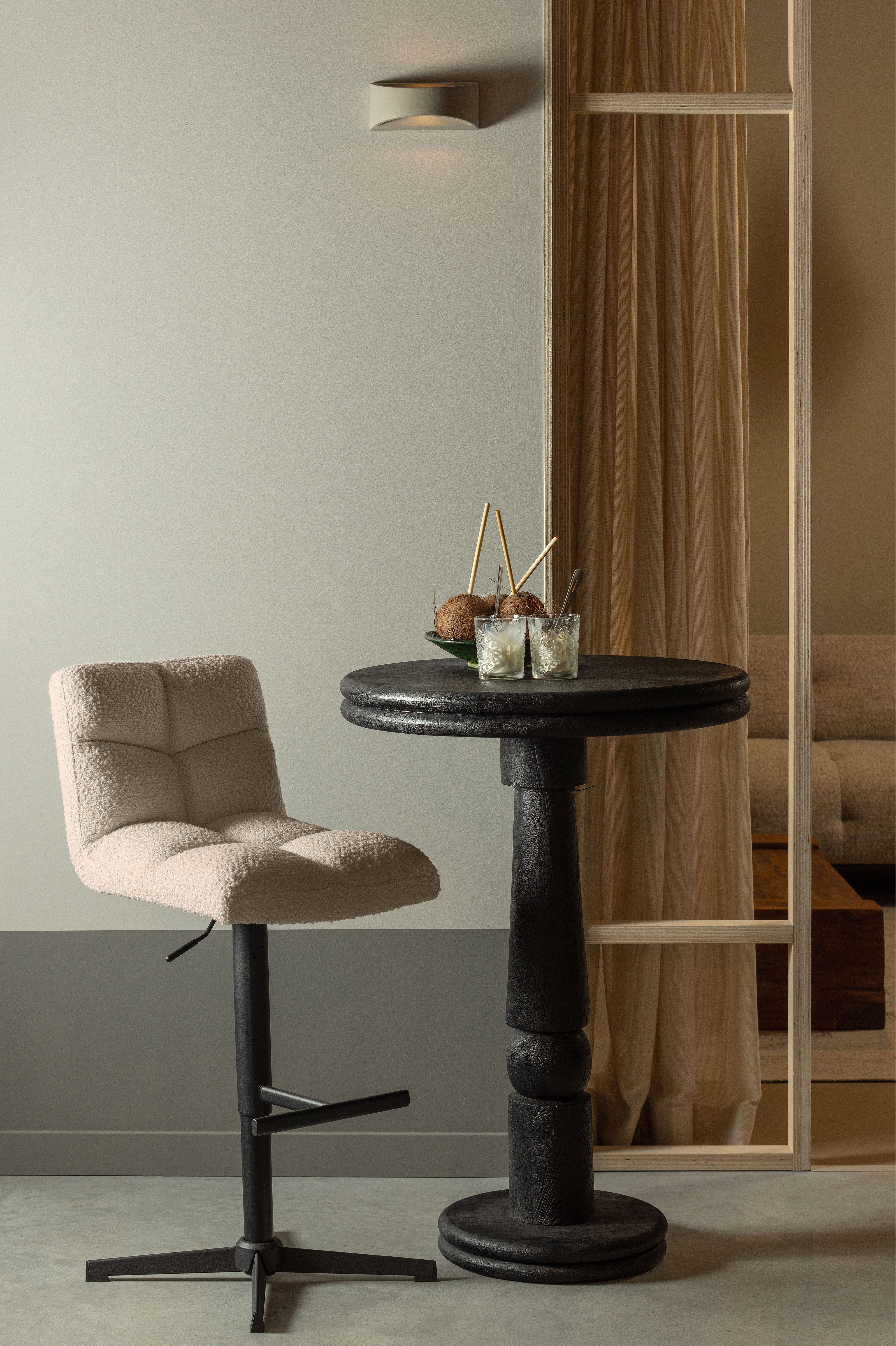 WOOOD Barkruk Vinny draaibaar, in hoogte verstelbaar, breedte 44 cm (set, 2 stuks)