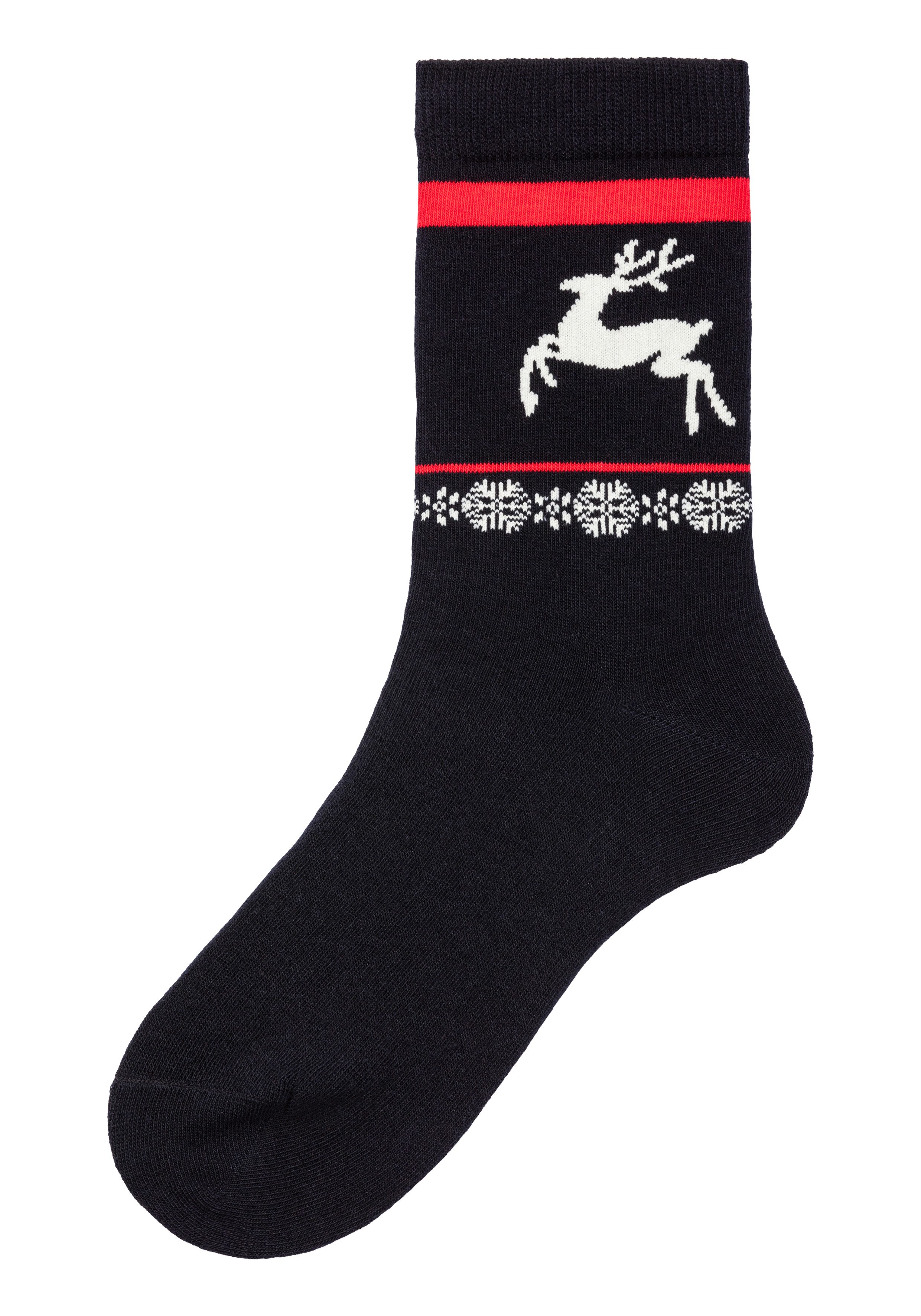 H.I.S Basic sokken met wintermotieven (set 3 paar)